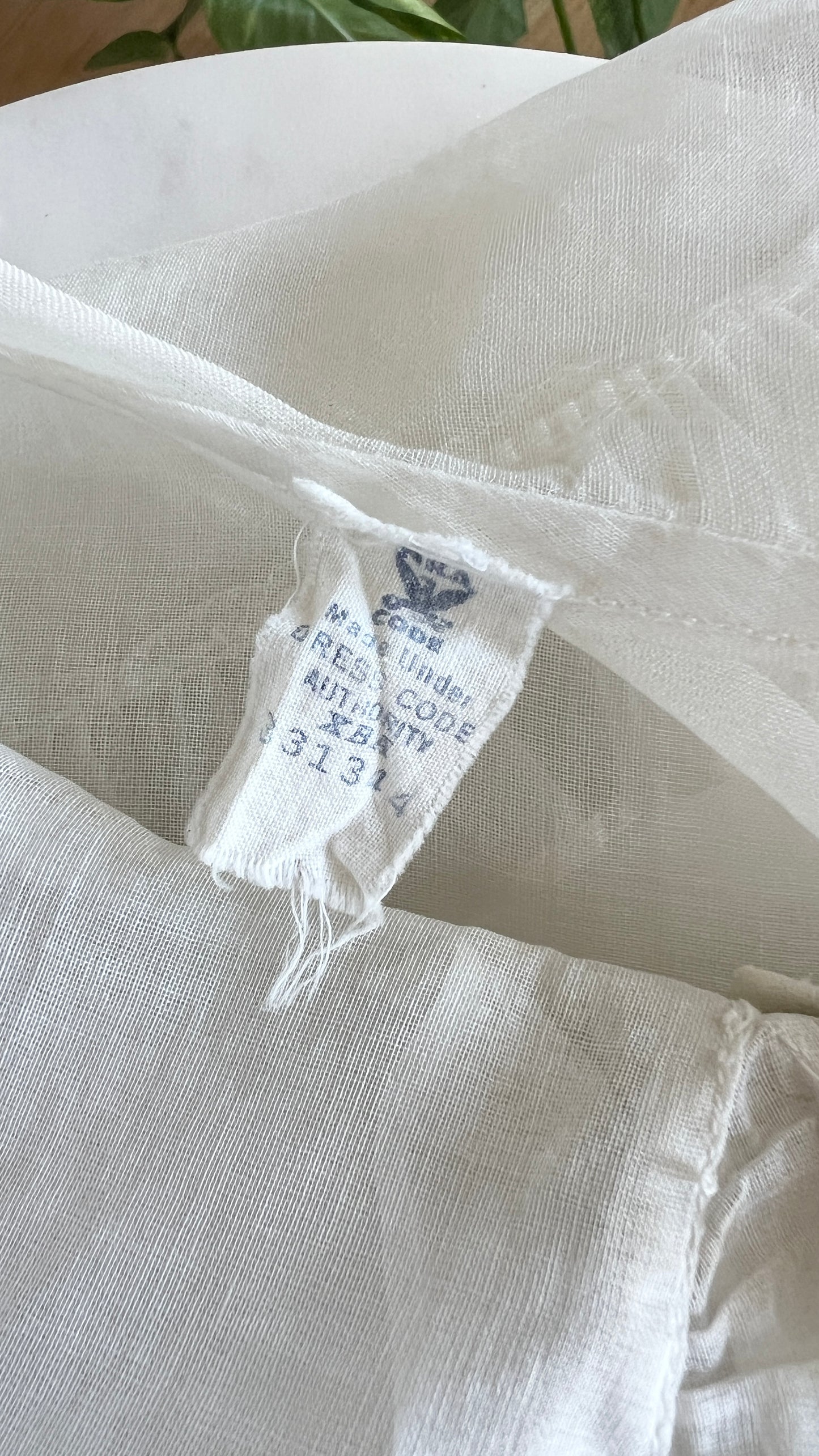 1930s NRA LABEL Organza Wedding Dress with Slip | x-small/small