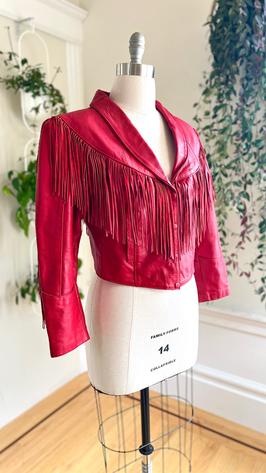 1980s 1990s Fringed Red Leather Jacket | x-large