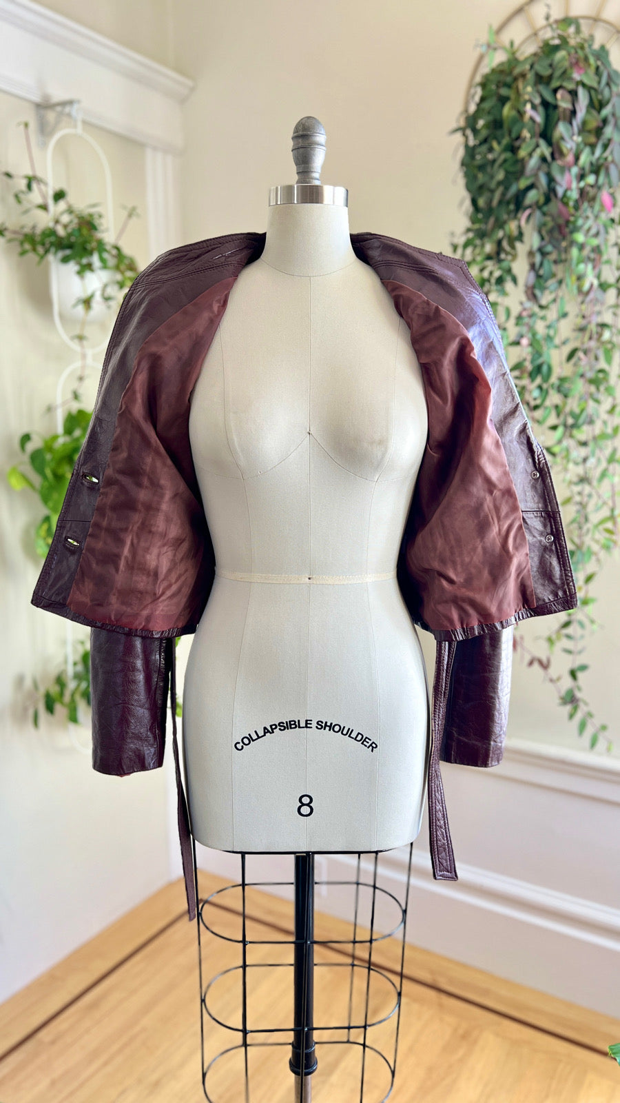 1970s 1980s Burgundy Leather Jacket | x-small/small