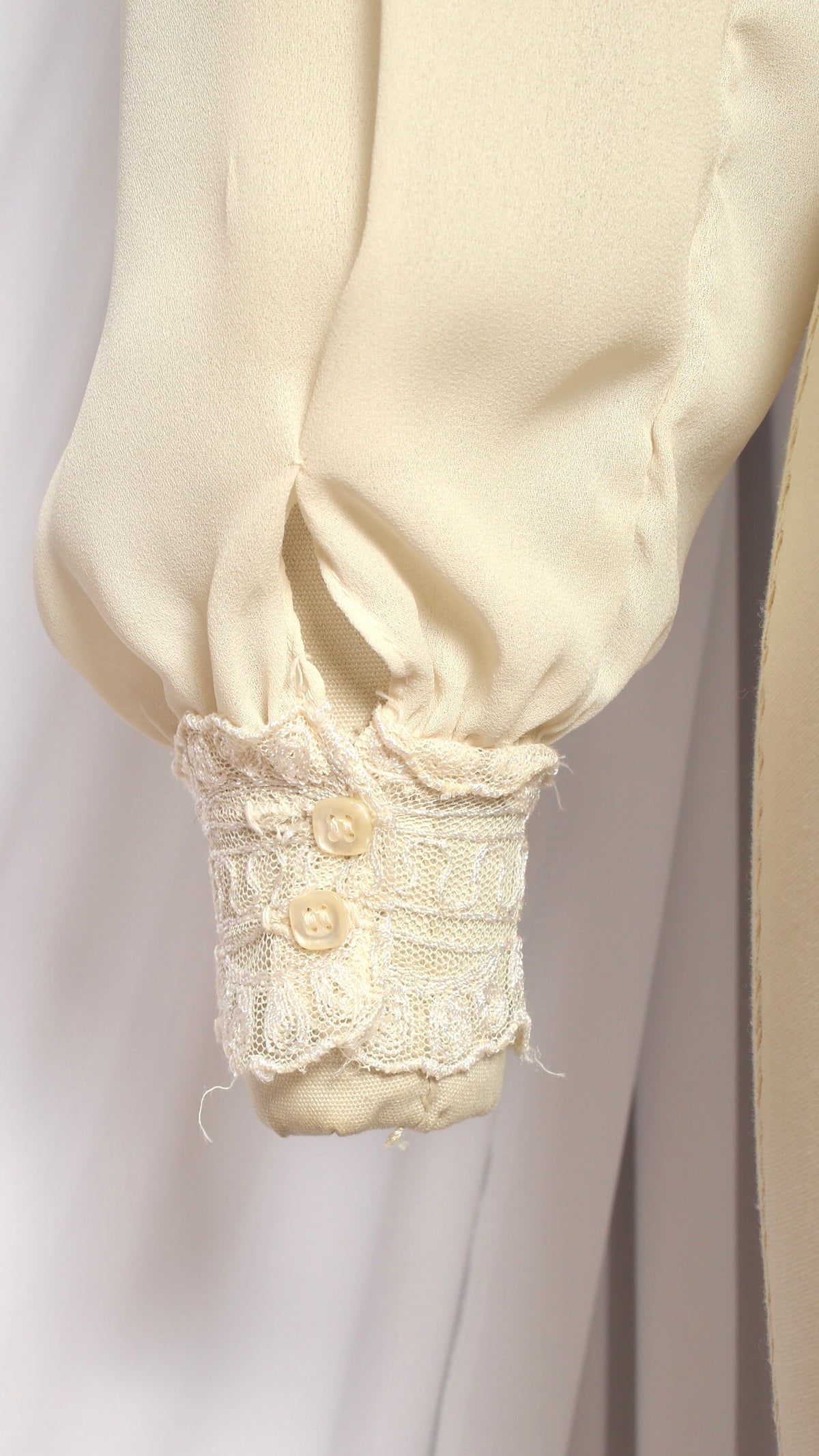 NEW | 1970s does Victorian Cropped Lace Chiffon Blouse | medium