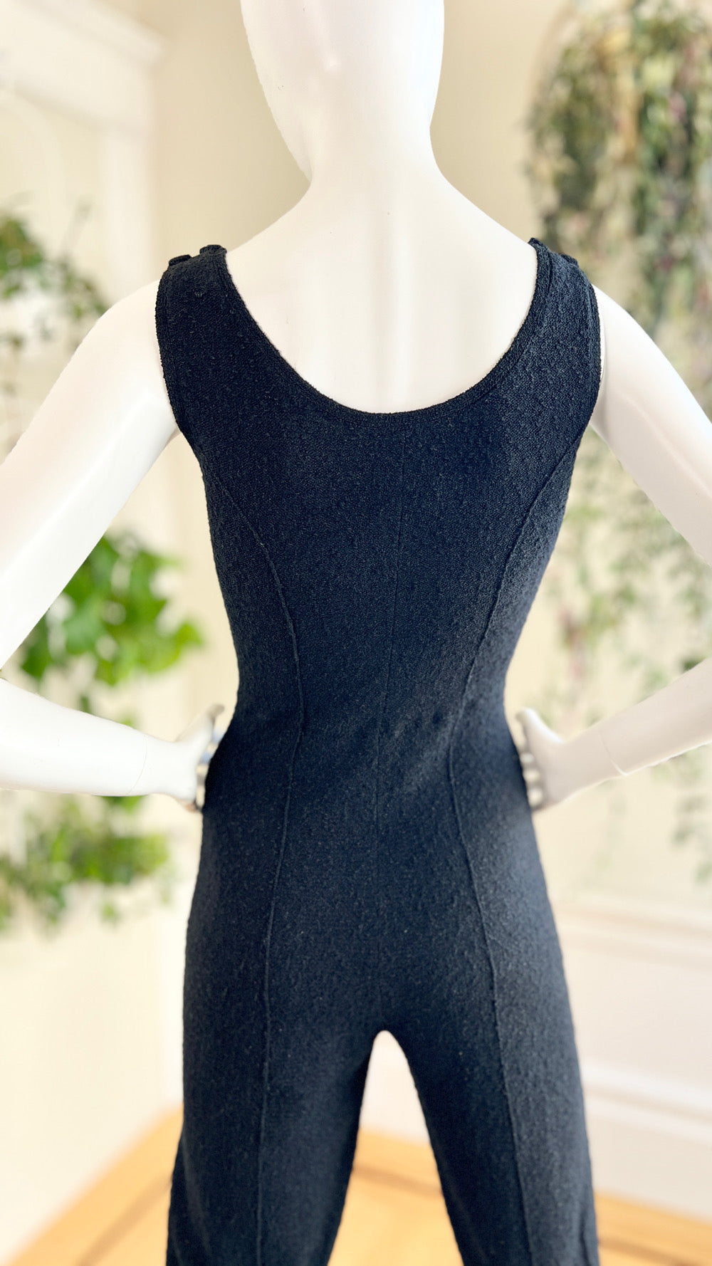 1940s 1950s SNYDERKNIT Black Knit Wool Jumpsuit | x-small/small