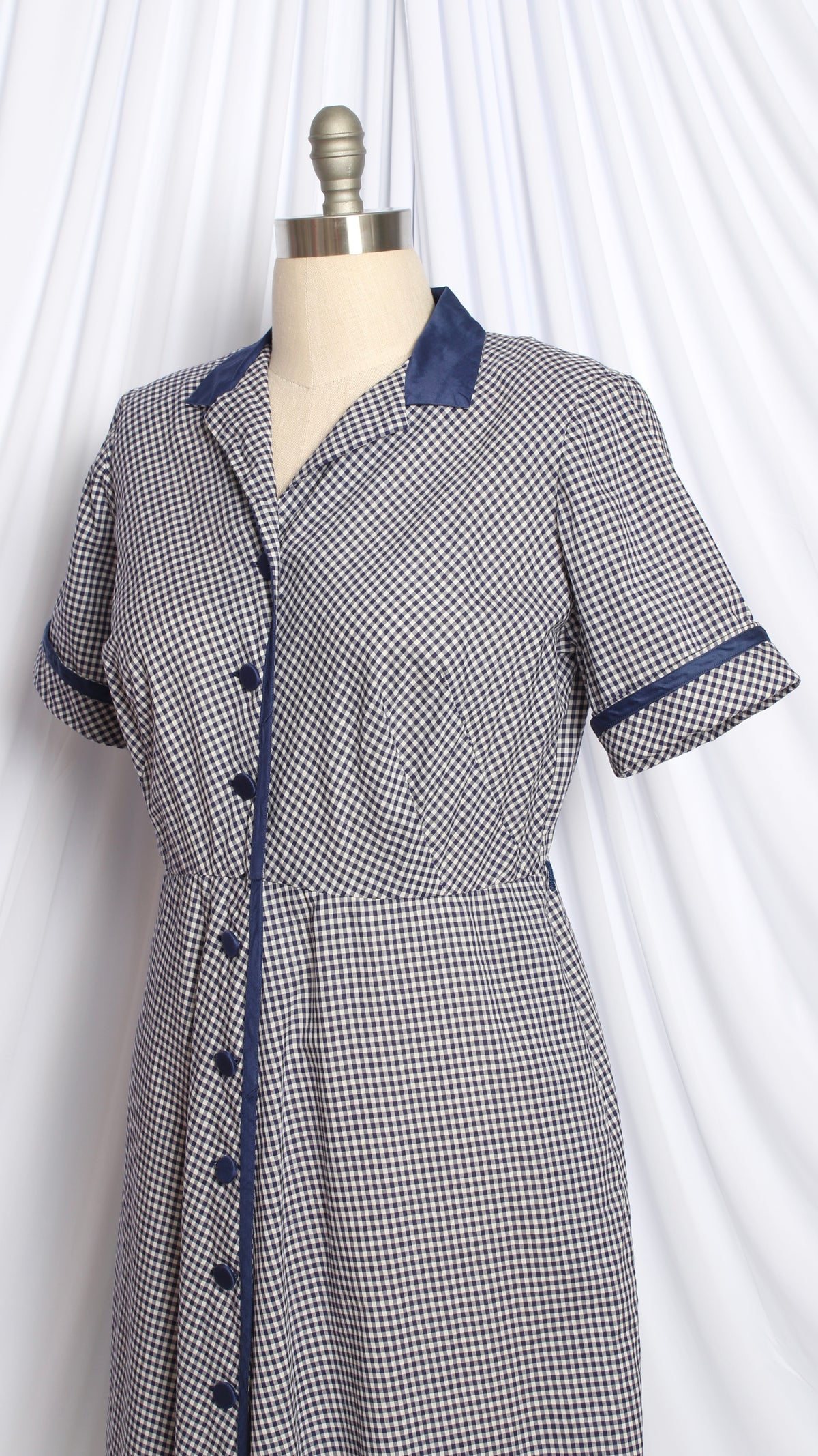 NEW | 1950s Gingham Shirtwaist Midi Dress | large/x-large
