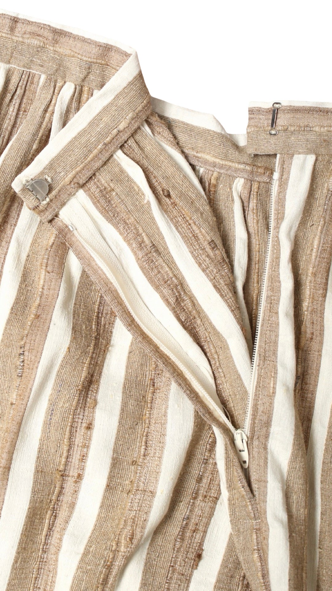 1970s 1980s Striped Natural Linen Skirt | large