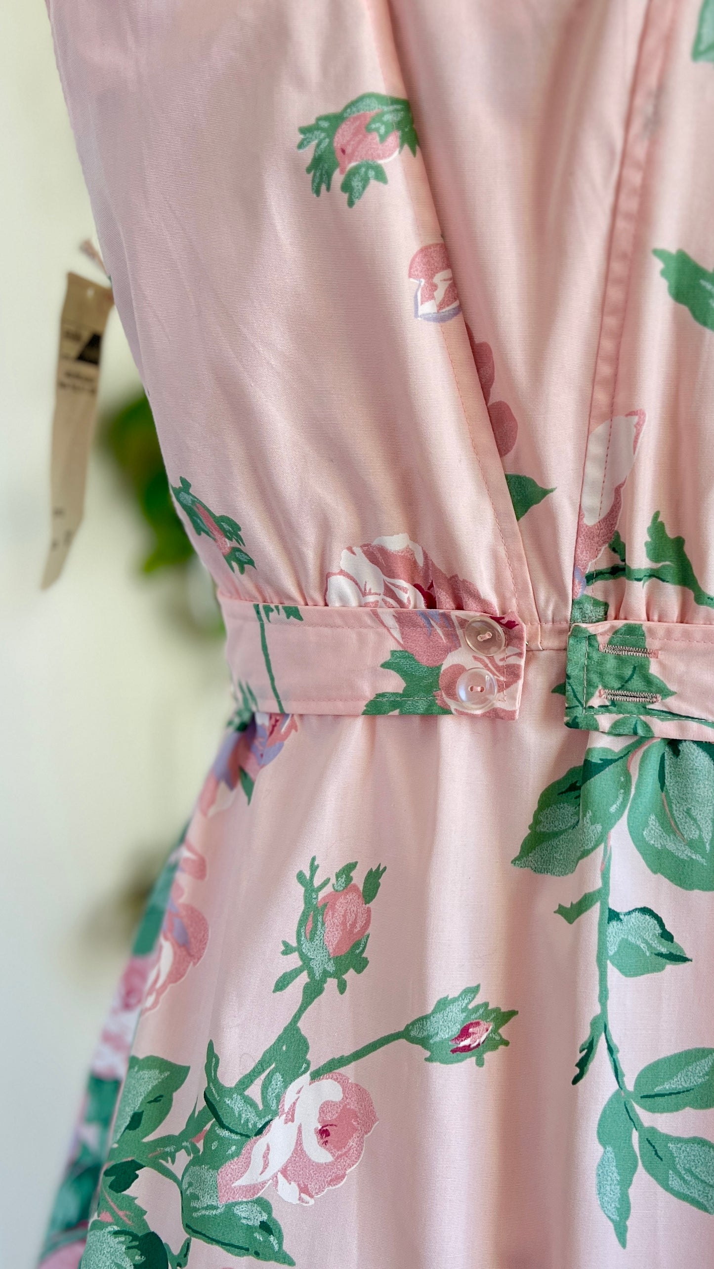 1980s 1990s DEADSTOCK Rose Tie Straps Sundress | medium