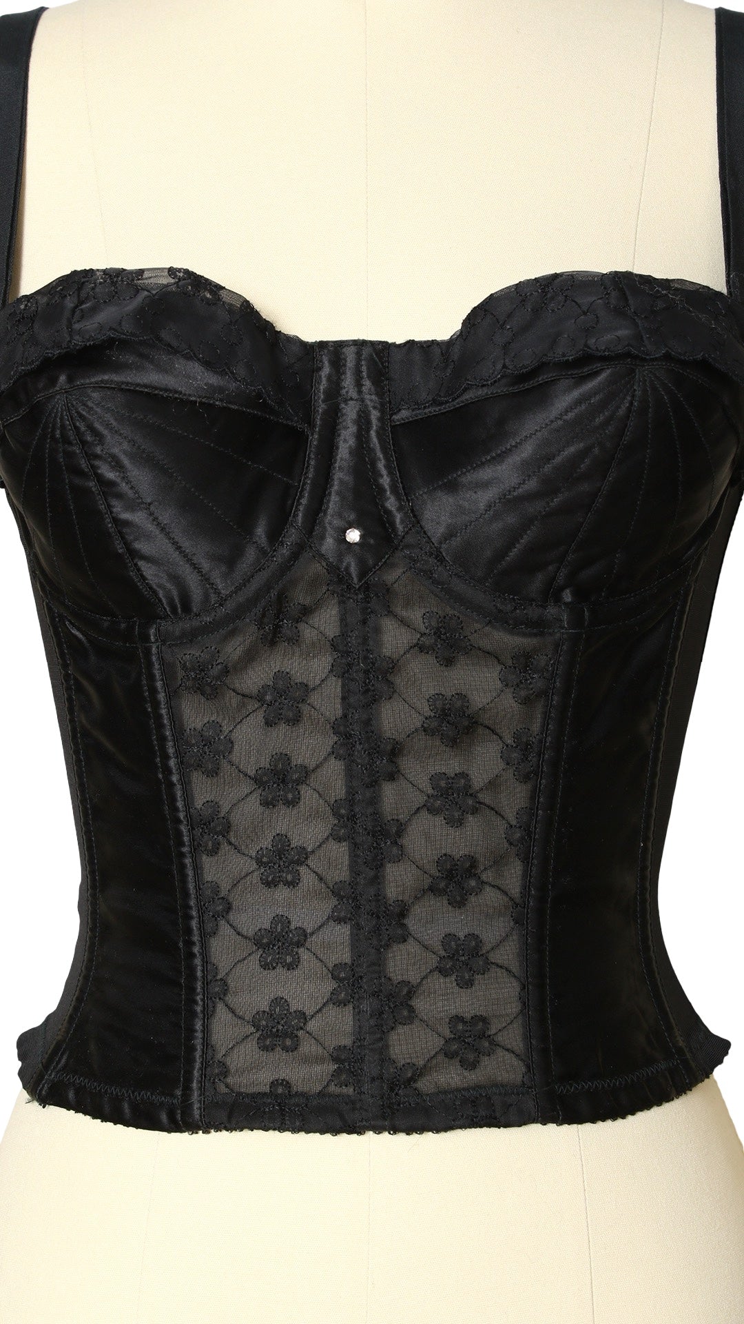 NEW | 1950s Longline Bustier Bullet Bra | 32B