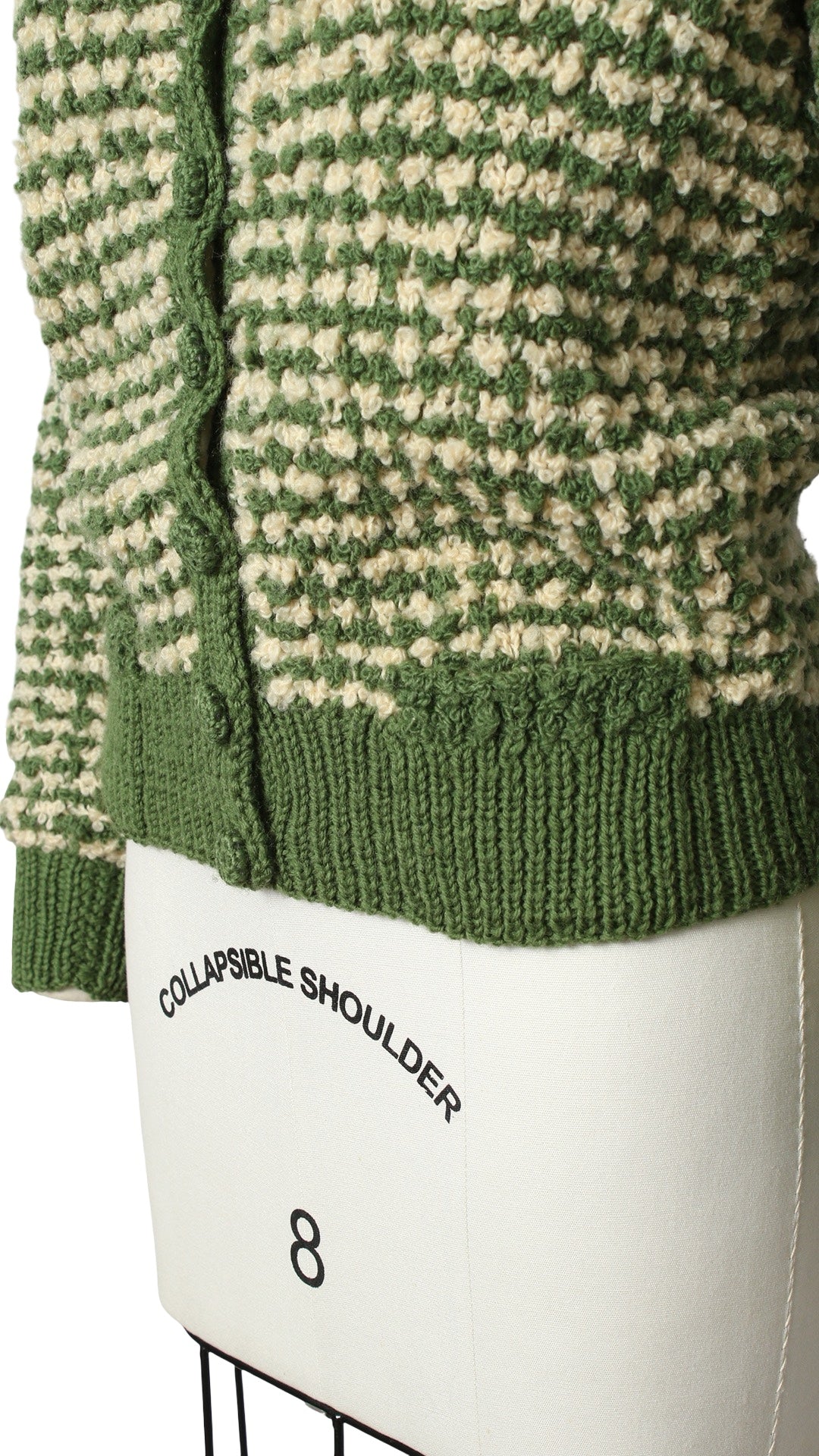 1950s Green Bouclé Knit Wool Cardigan | medium
