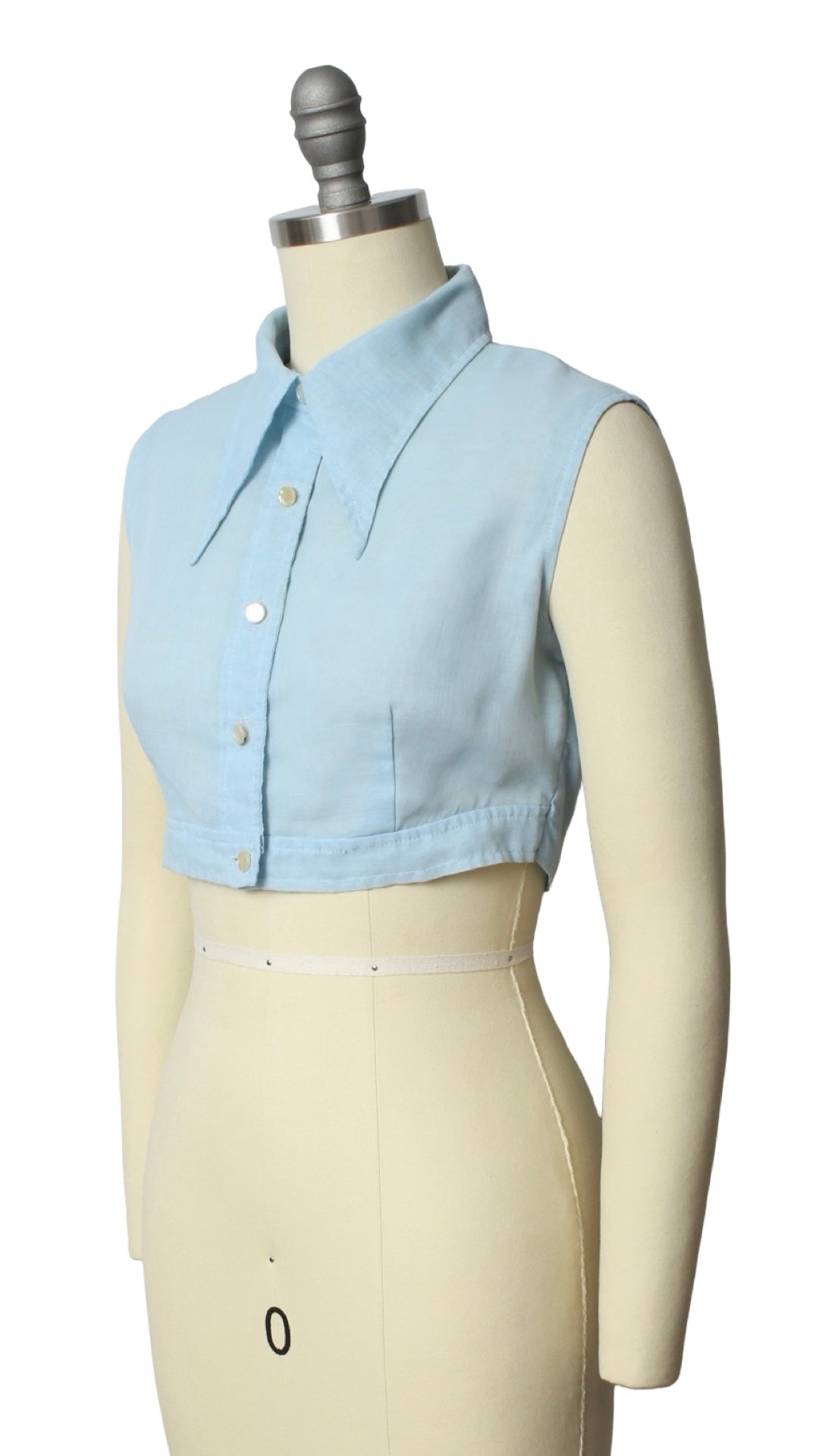 NEW | 1970s Light Blue Crop Top | x-small/small
