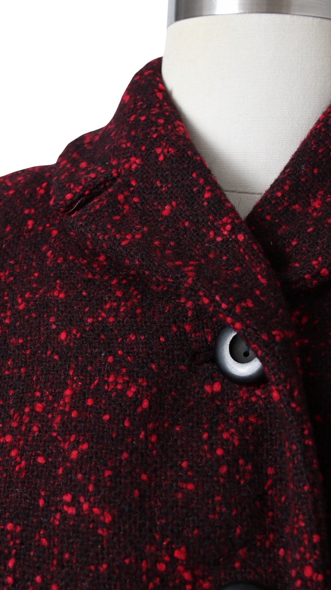 1940s 1950s Red Bouclé Wool Coat | large