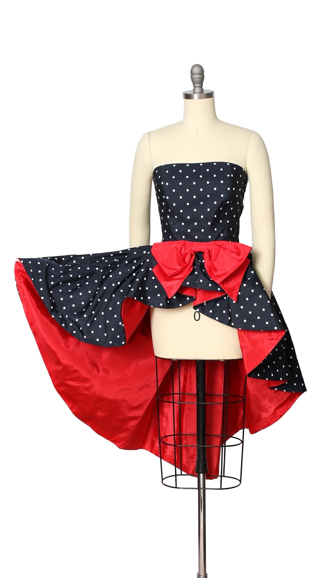 NEW | 1980s High-Low Polka Dot Dress Top | small