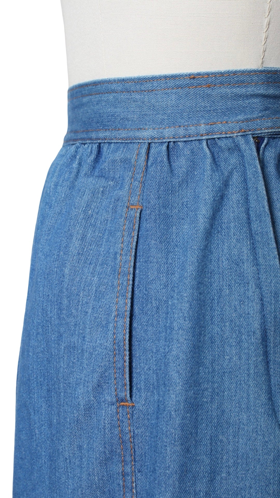 1970s Denim A-Line Skirt | x-small/small