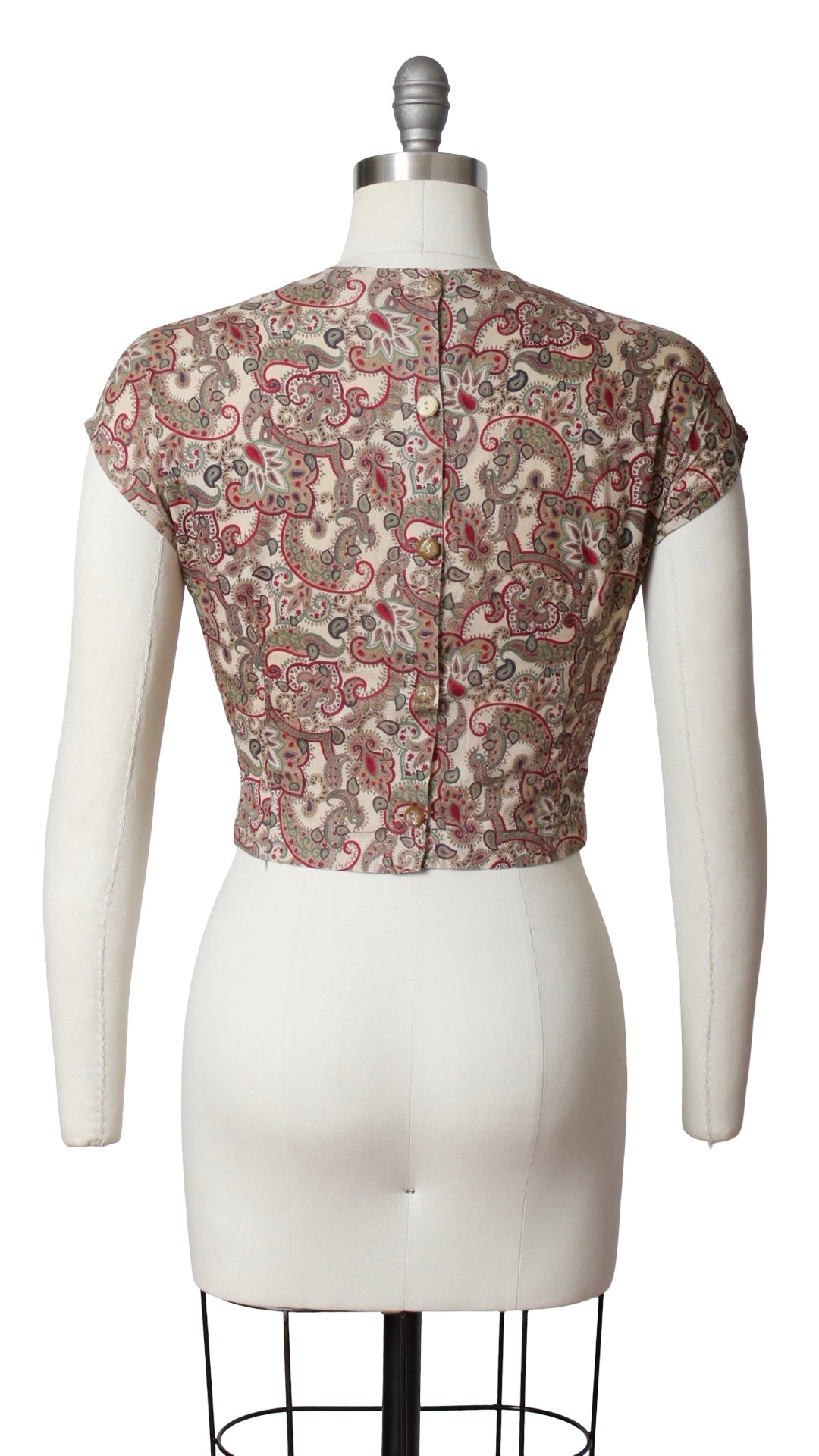 1960s Paisley Crop Top | small/medium
