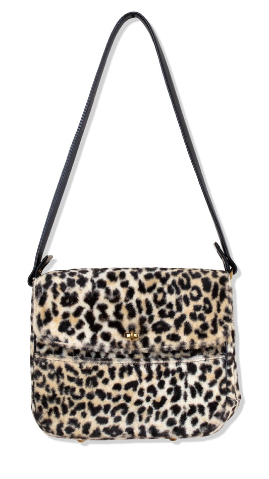 1960s Leopard Print Faux Fur Purse
