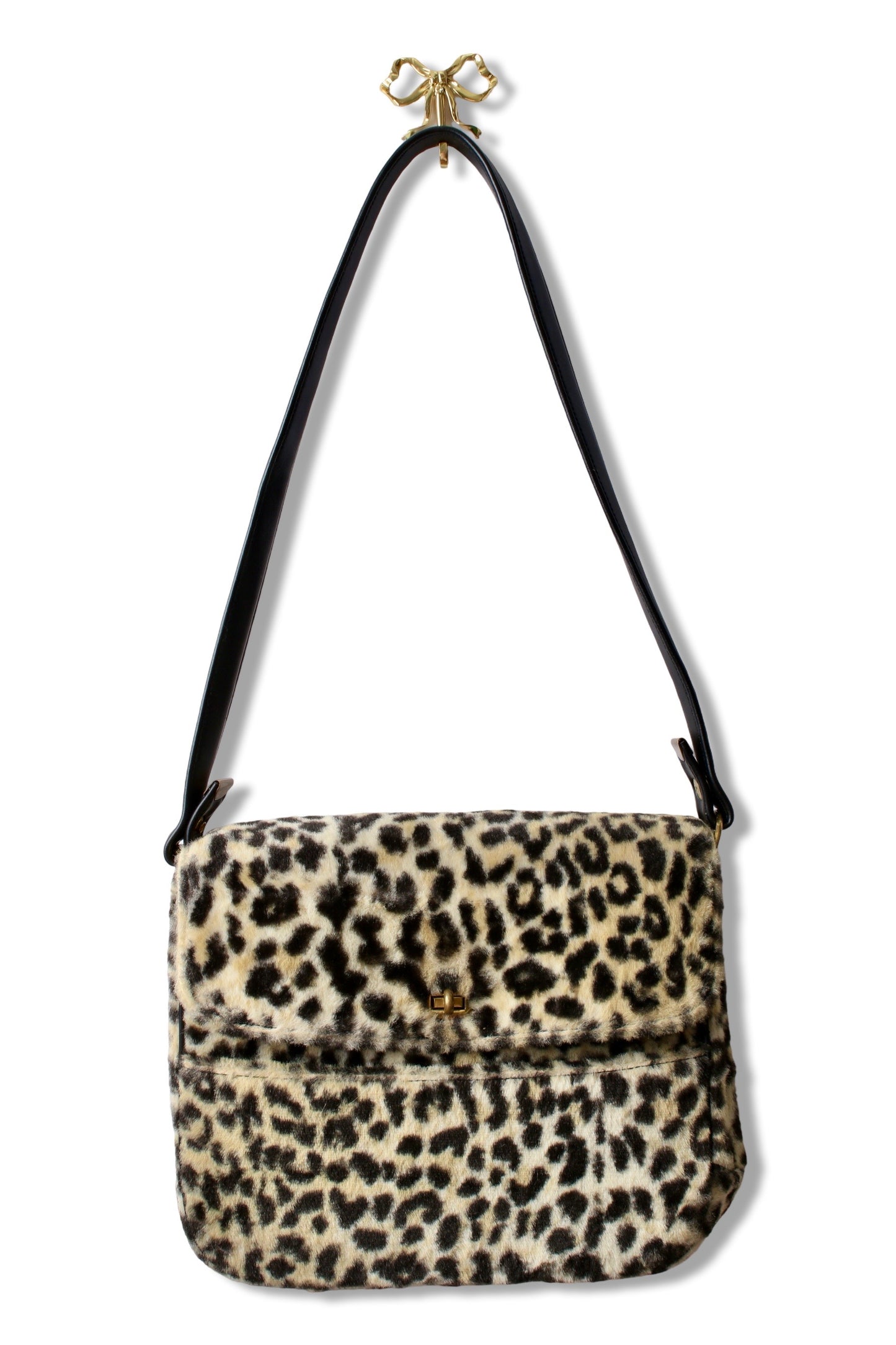 1960s Leopard Print Faux Fur Purse