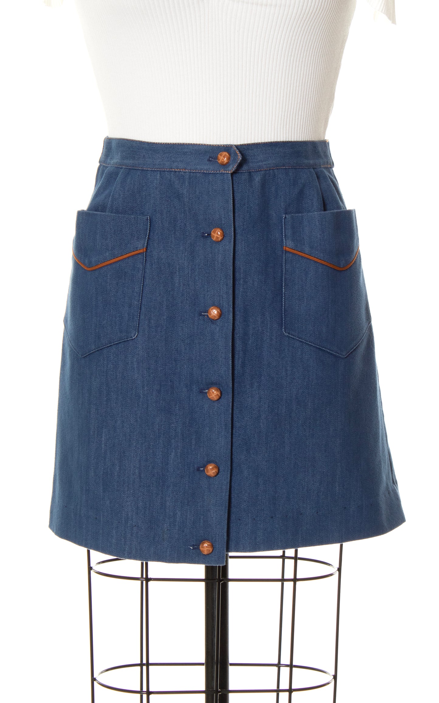1970s Denim Mini Skirt | small