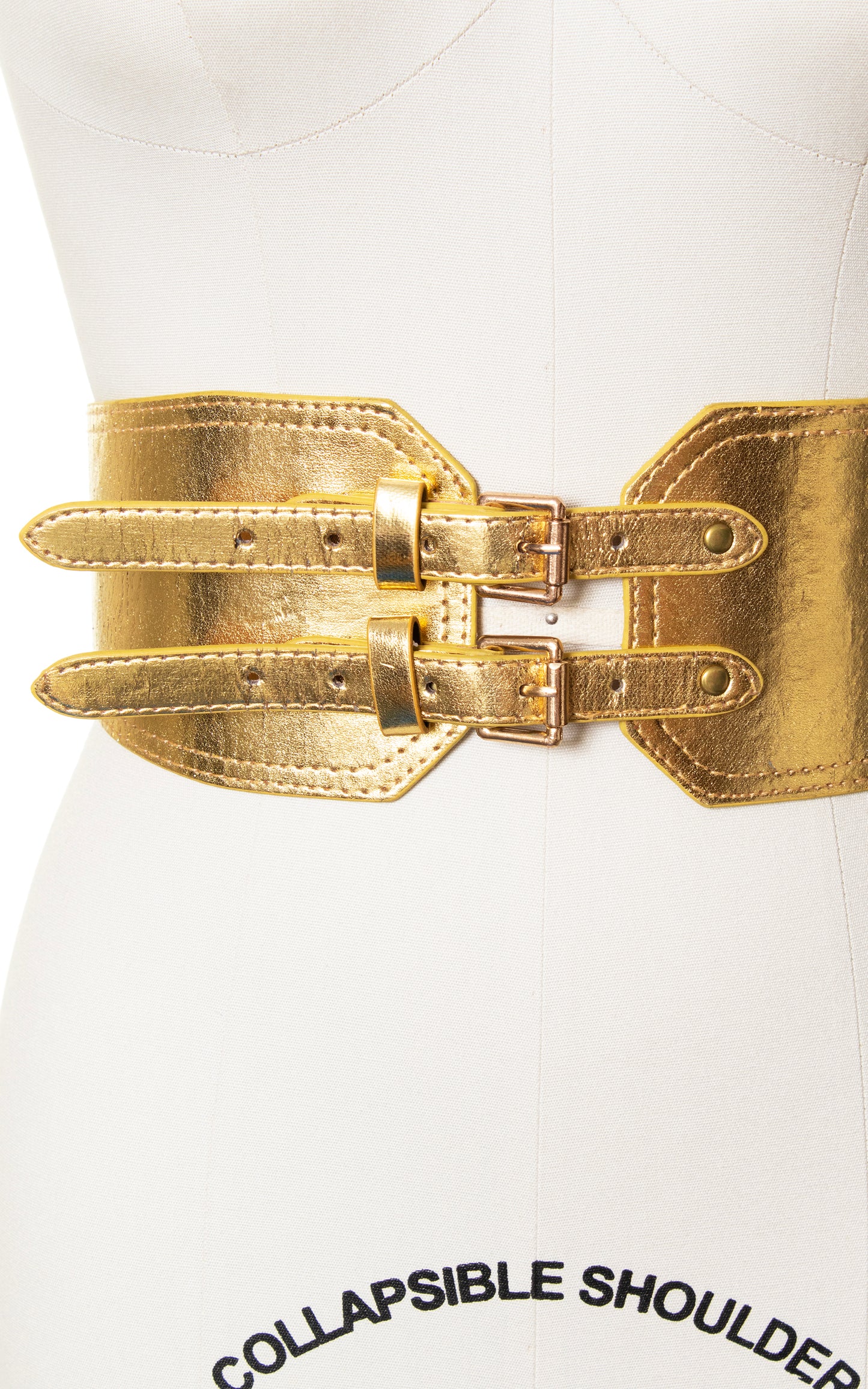 1960s Gold Double Buckled Cinch Belt | small/medium