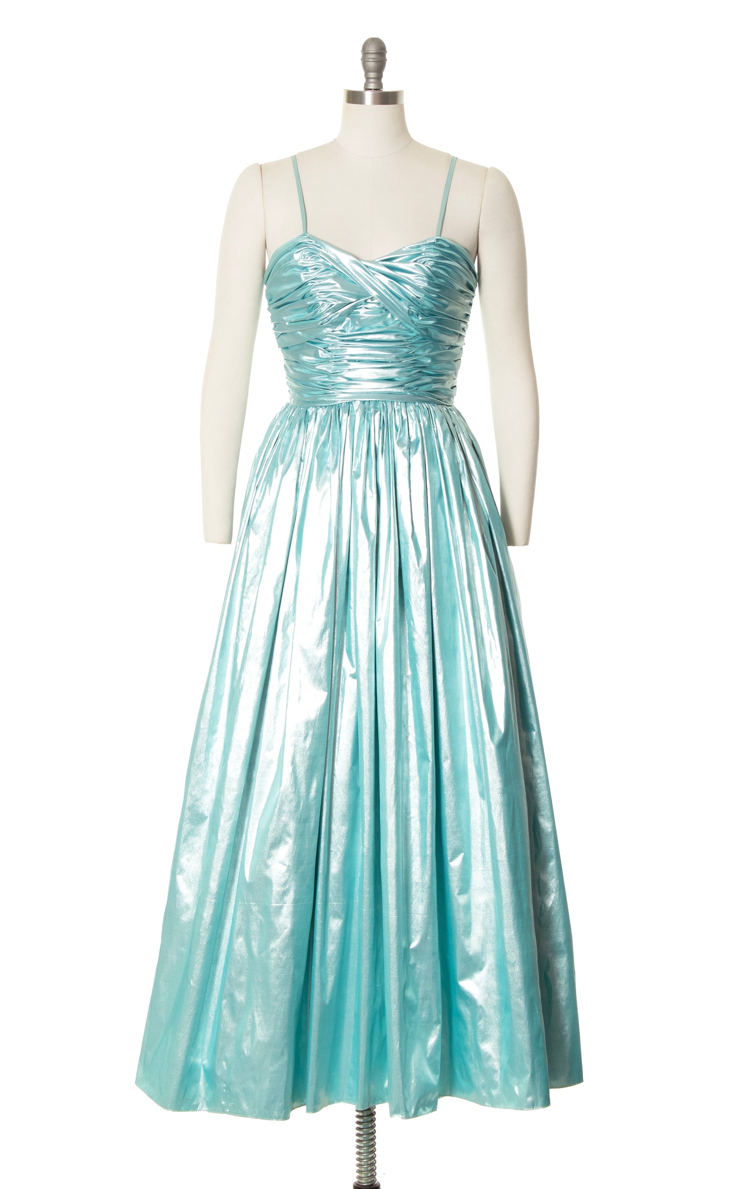 1980s DEADSTOCK Liquid Ice Blue Gown | small