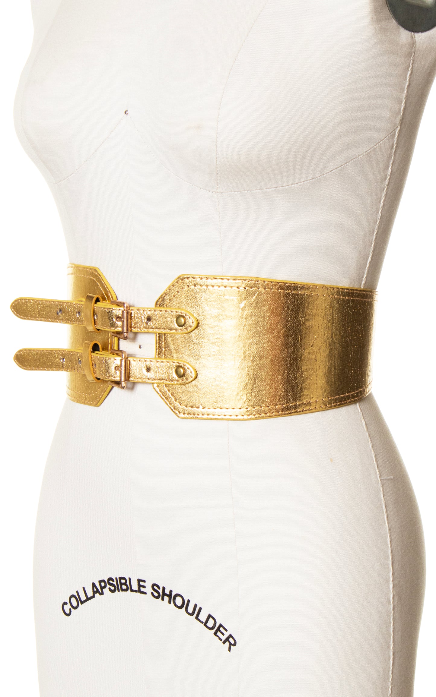 1960s Gold Double Buckled Cinch Belt | small/medium