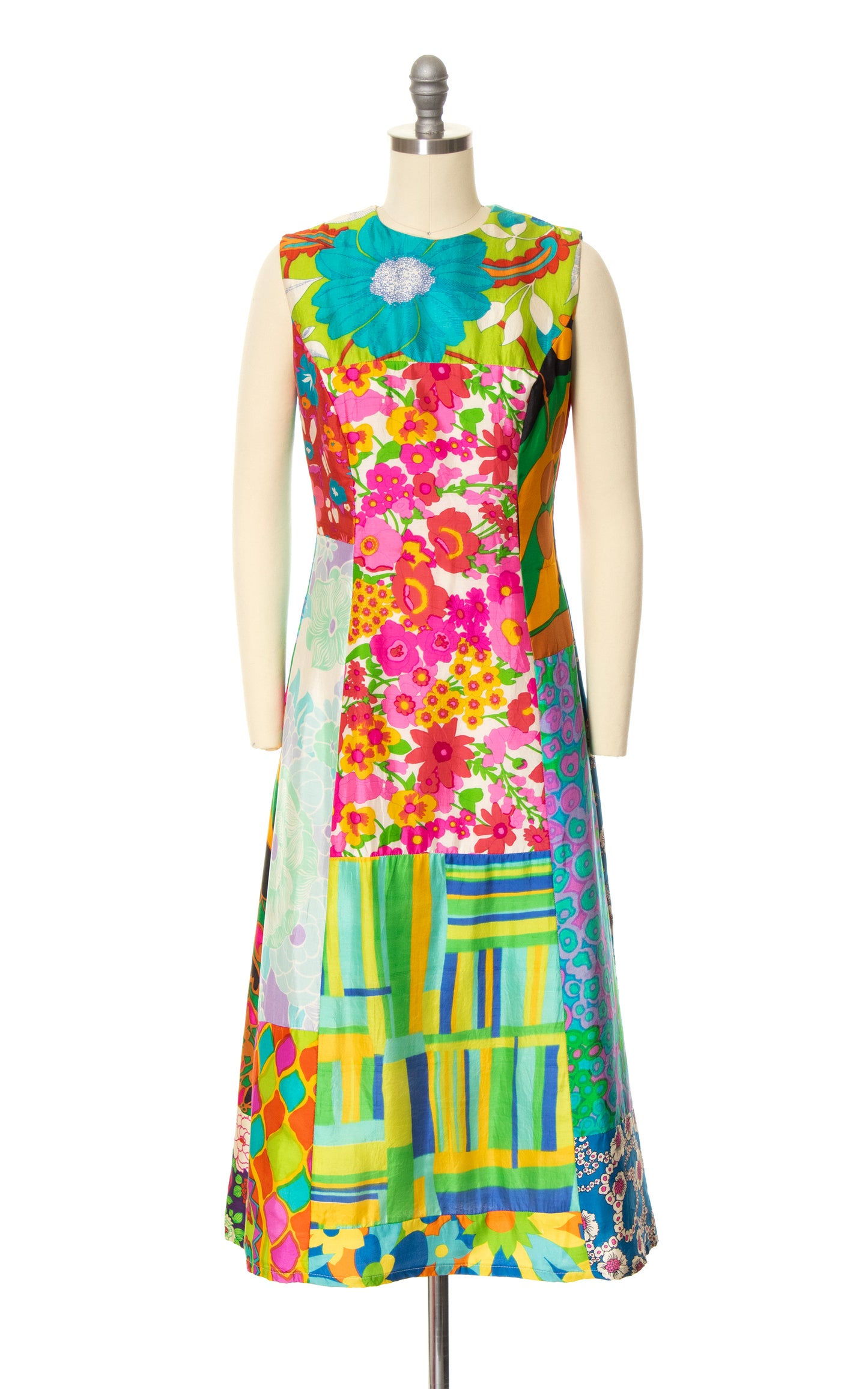 1960s Patchwork Midi Dress | small