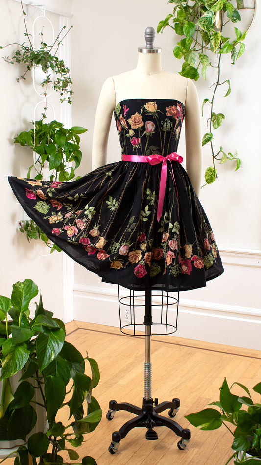 2000s BETSEY JOHNSON Rose Stems Sundress | small
