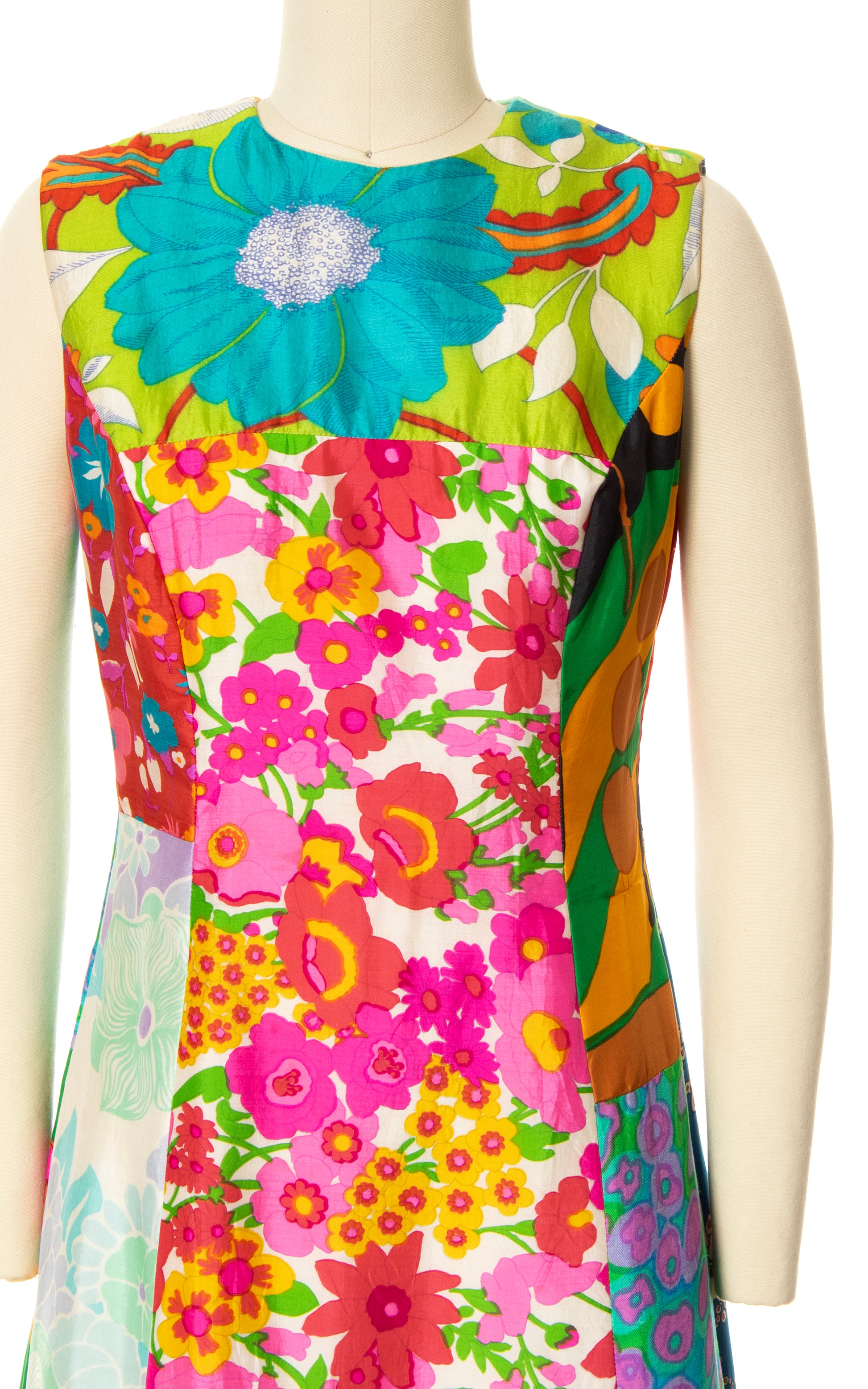 1960s midi dress 1960s Patchwork Midi Dress