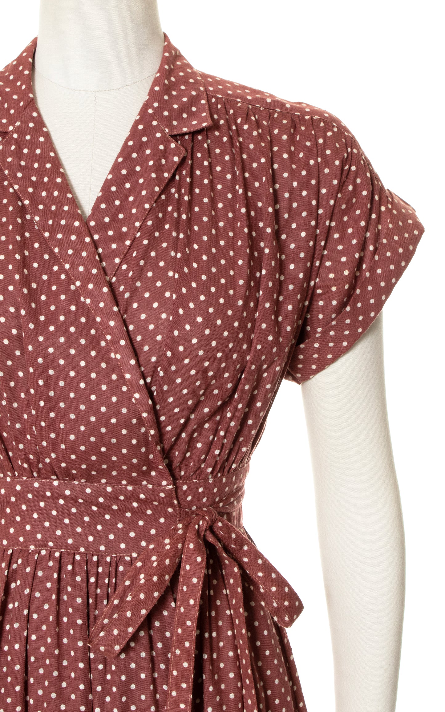 1970s Polka Dot Cotton Wrap Dress | small/medium