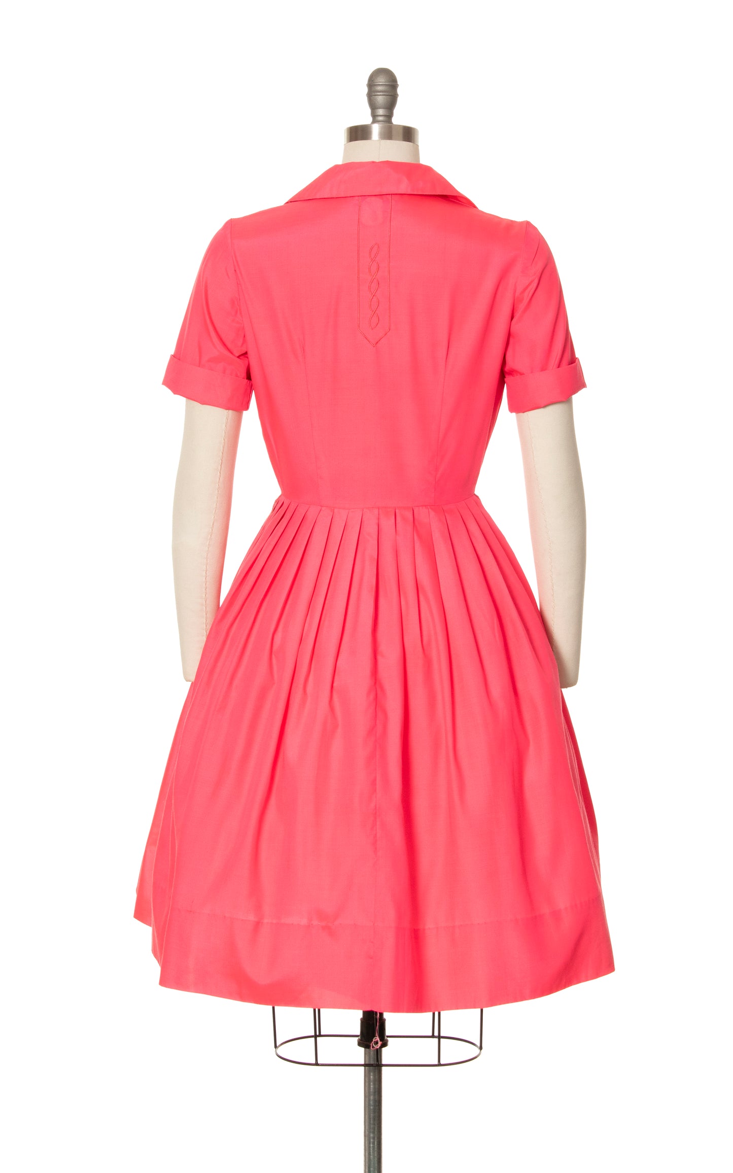 1960s Neon Pink Shirtwaist Dress | small