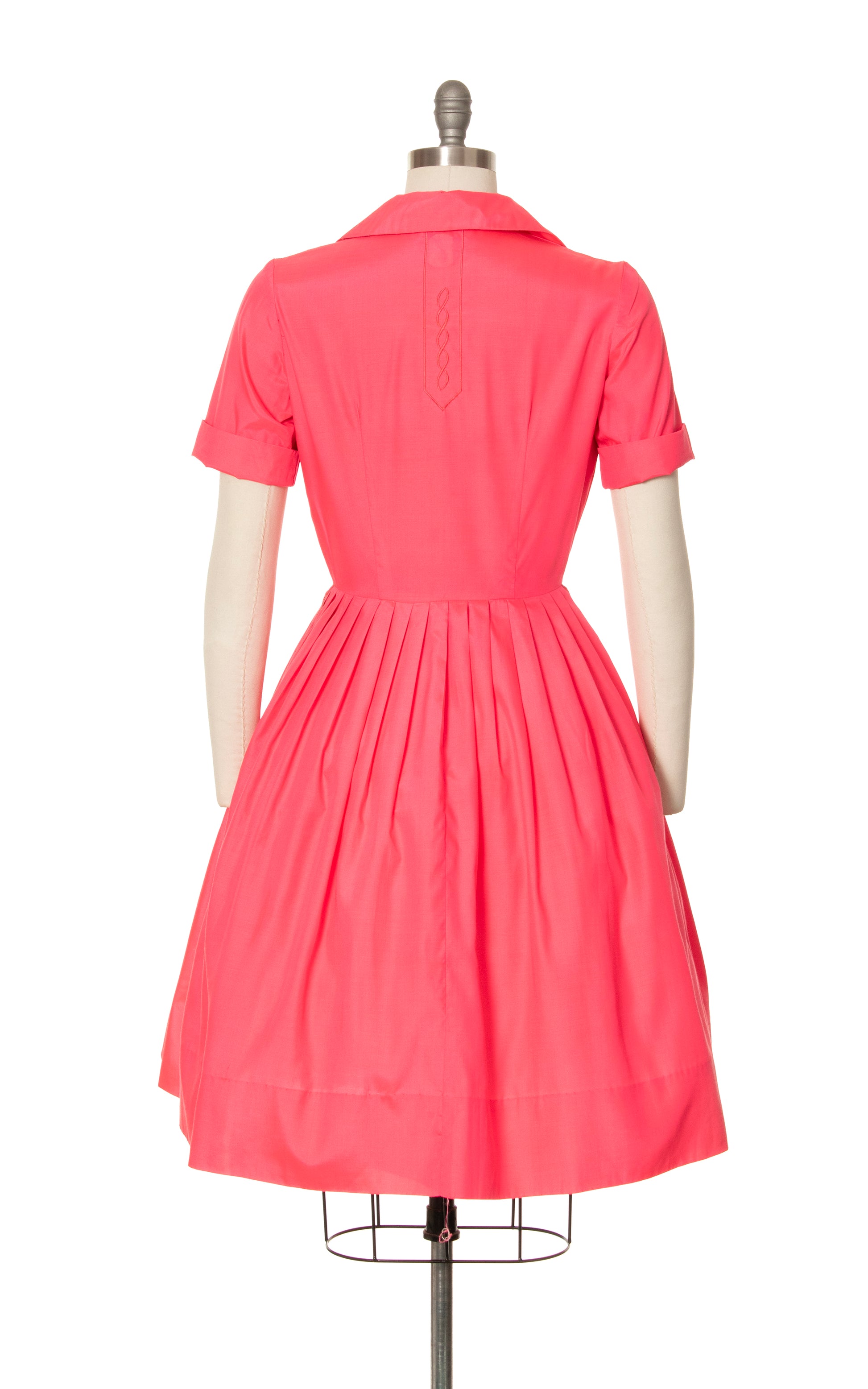 pink shirtwaist dress Happy Dot Shirtwaist Dress