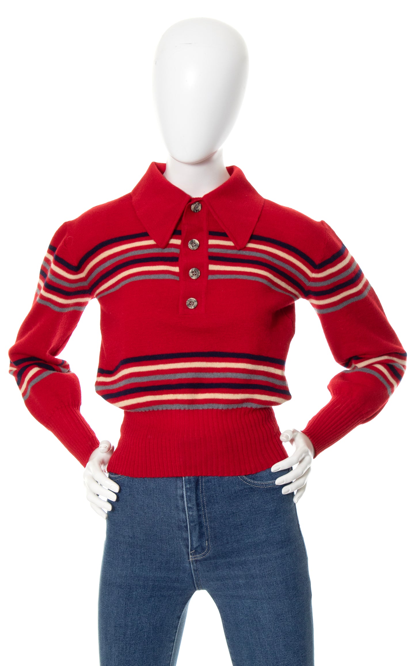 1970s Striped Knit Wool Sweater | x-small/small