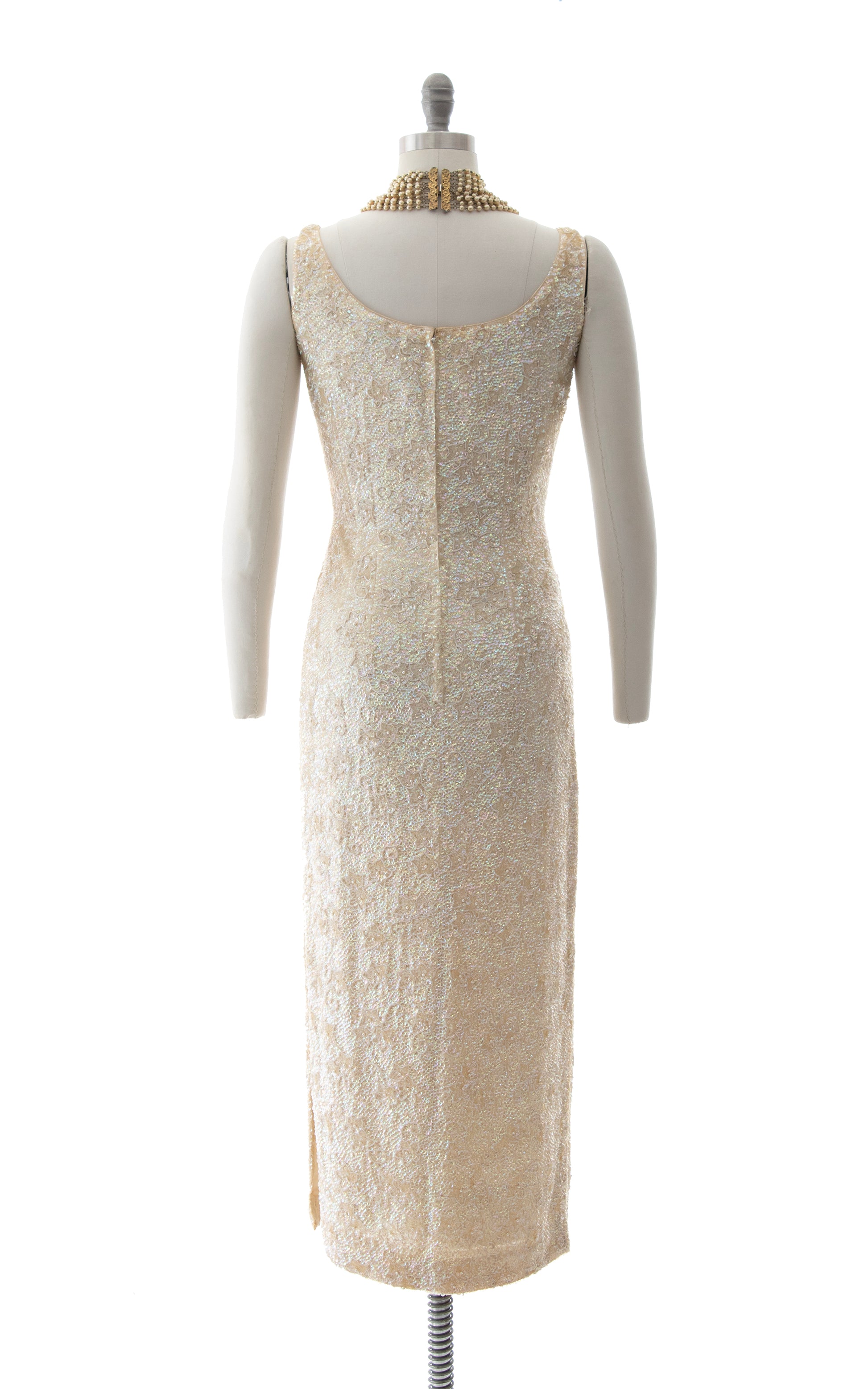1950s Floral Beaded Sequin Silk Gown | small Birthday Life Vintage 1950s Floral Beaded Sequin Silk Gown | small Birthday Life Vintage