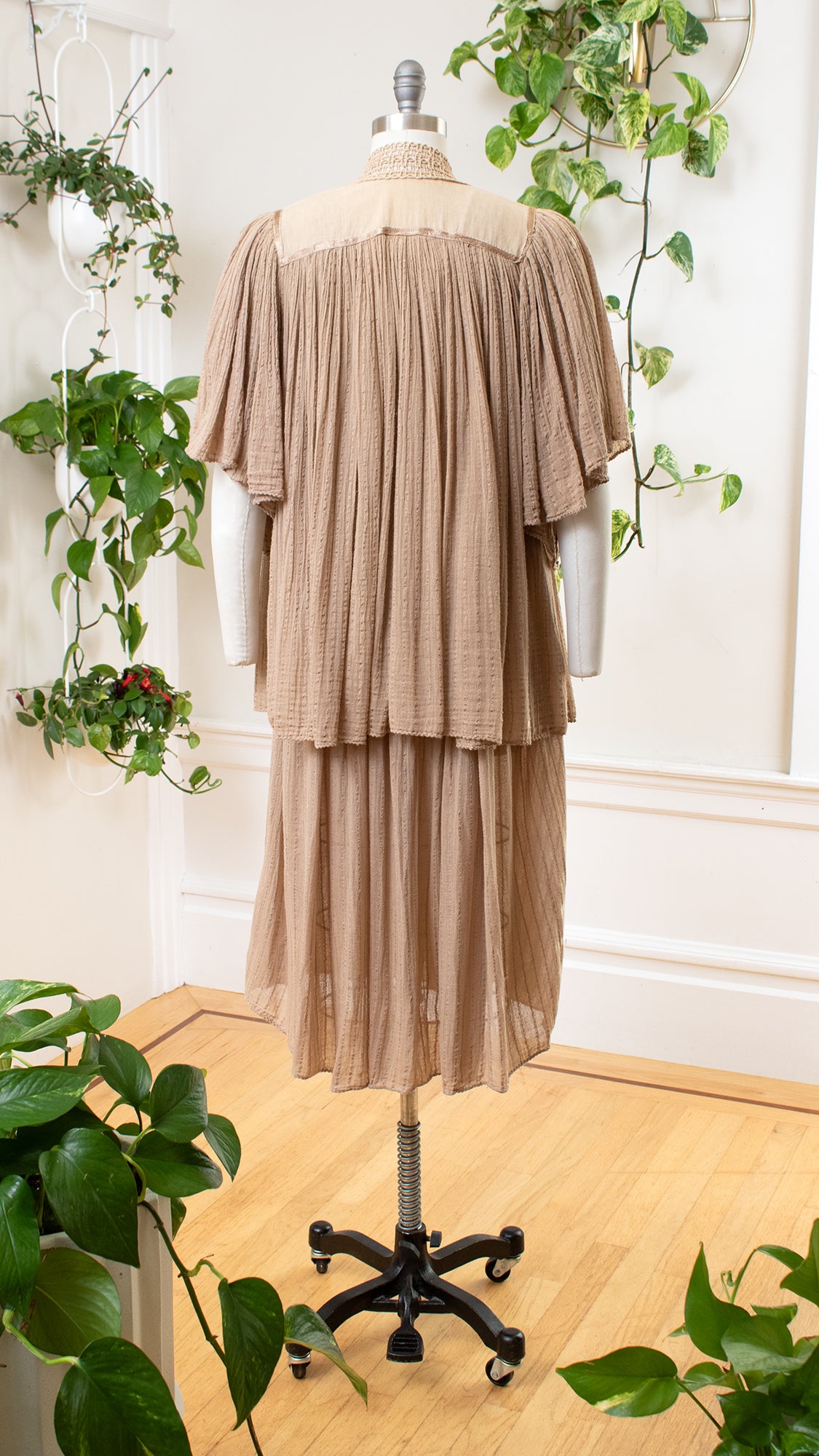 NEW ⭐️ 1970s 1980s Gauze Crochet Dress & Jacket Set | x-small/small/medium/large