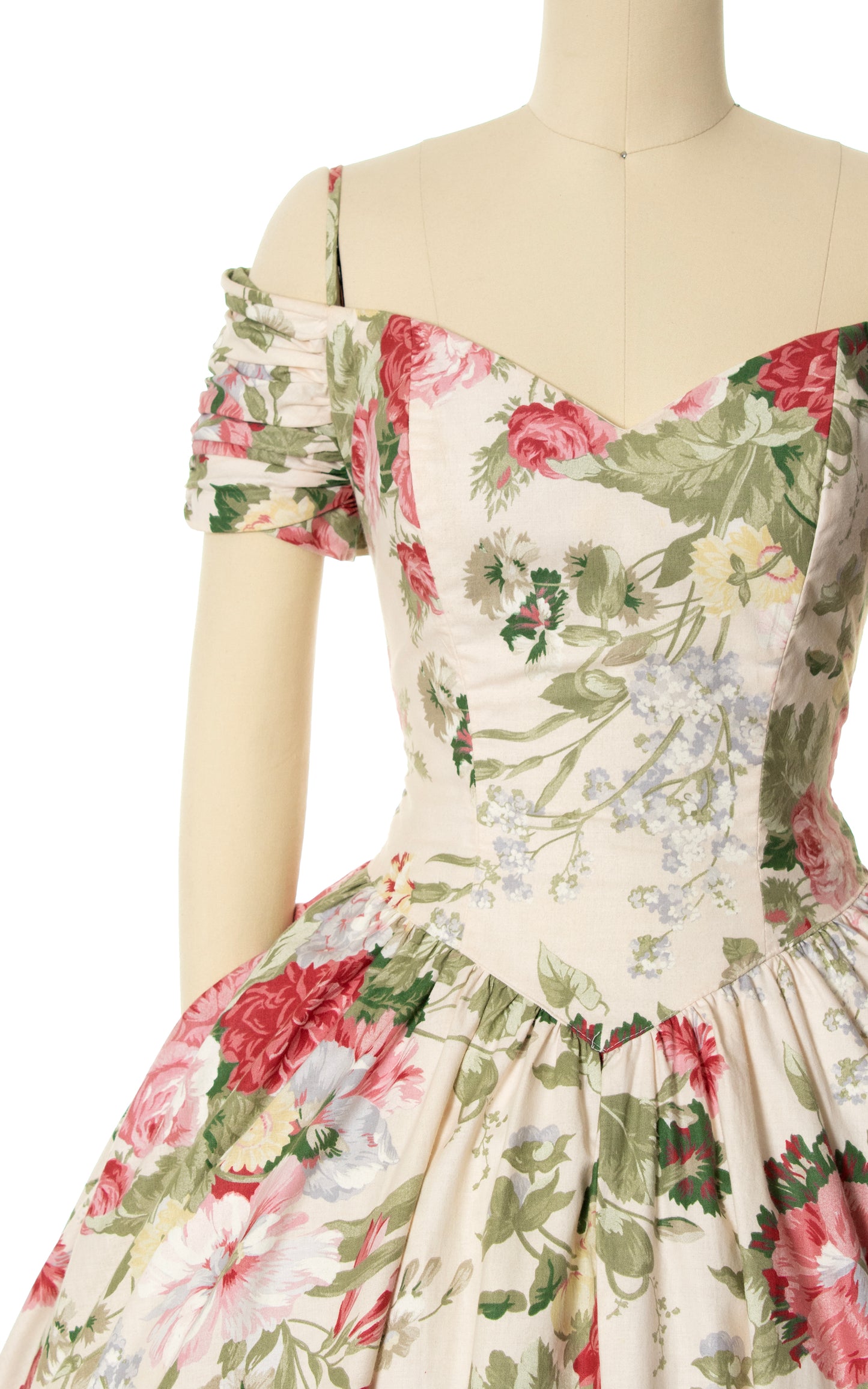 1980s KARIN STEVENS Romantic Floral Dress | x-small/small