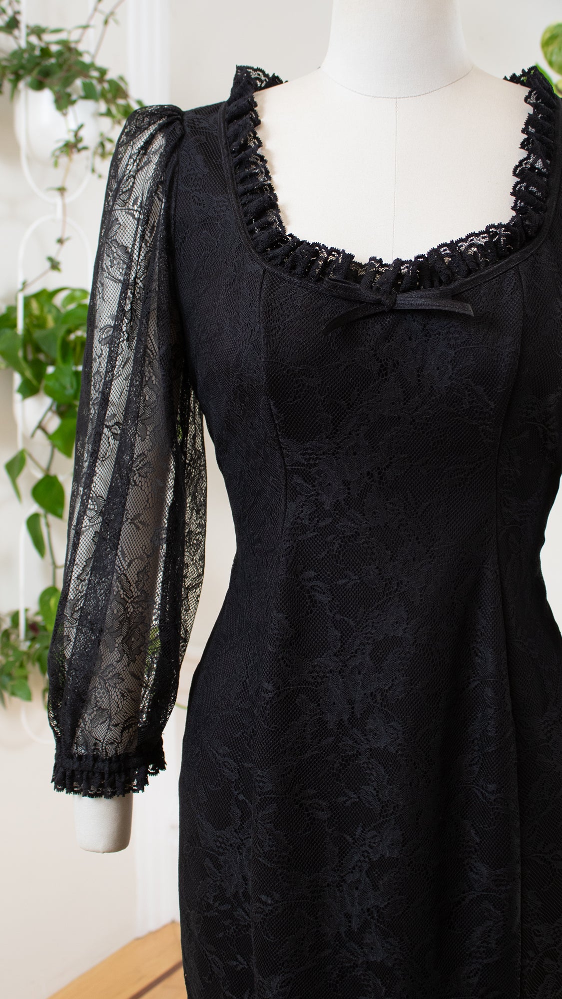 black lace wiggle dress Vintage 1950's-1960's Cavanagh's Black Beaded Lace Wiggle Dress