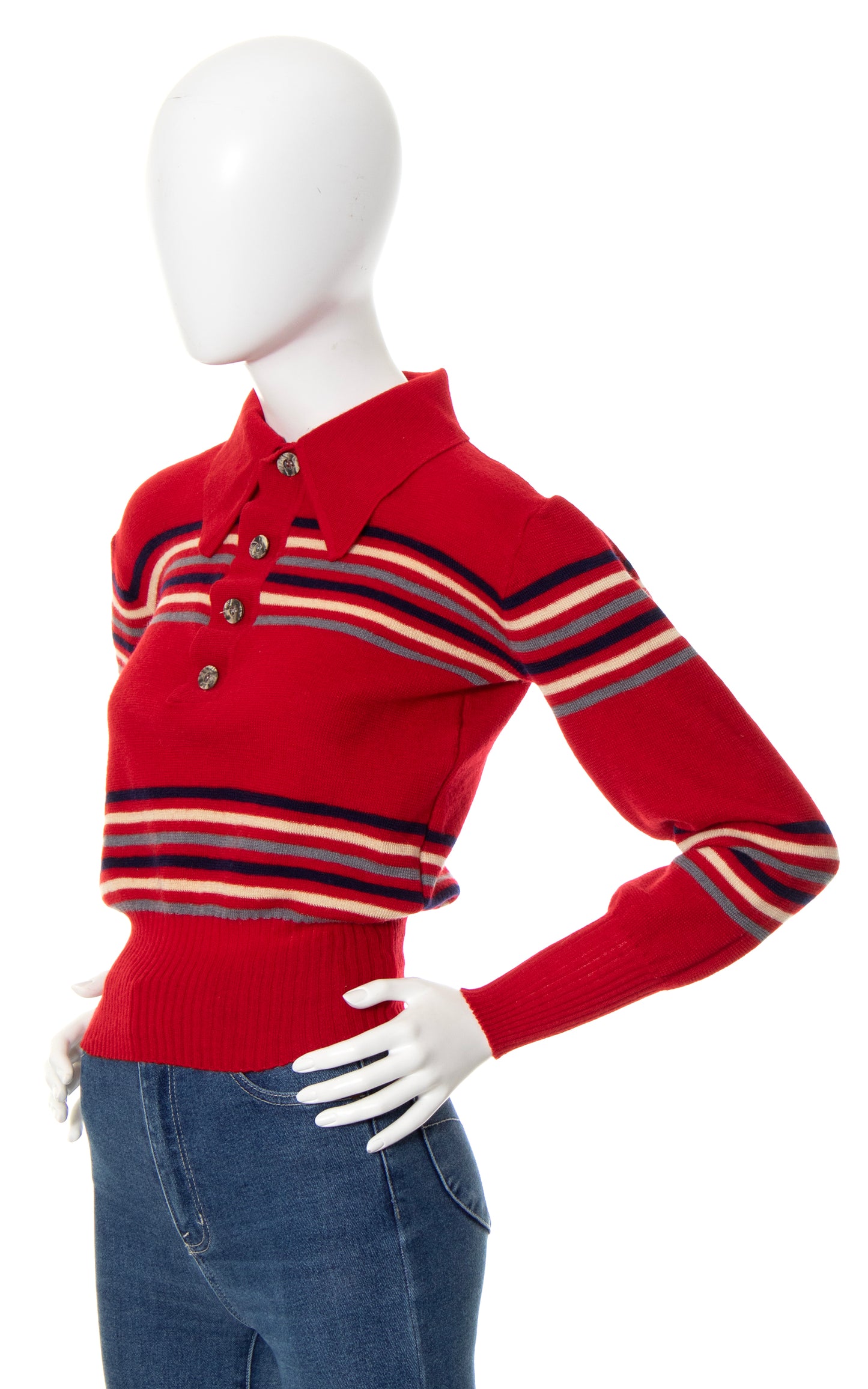 1970s Striped Knit Wool Sweater | x-small/small