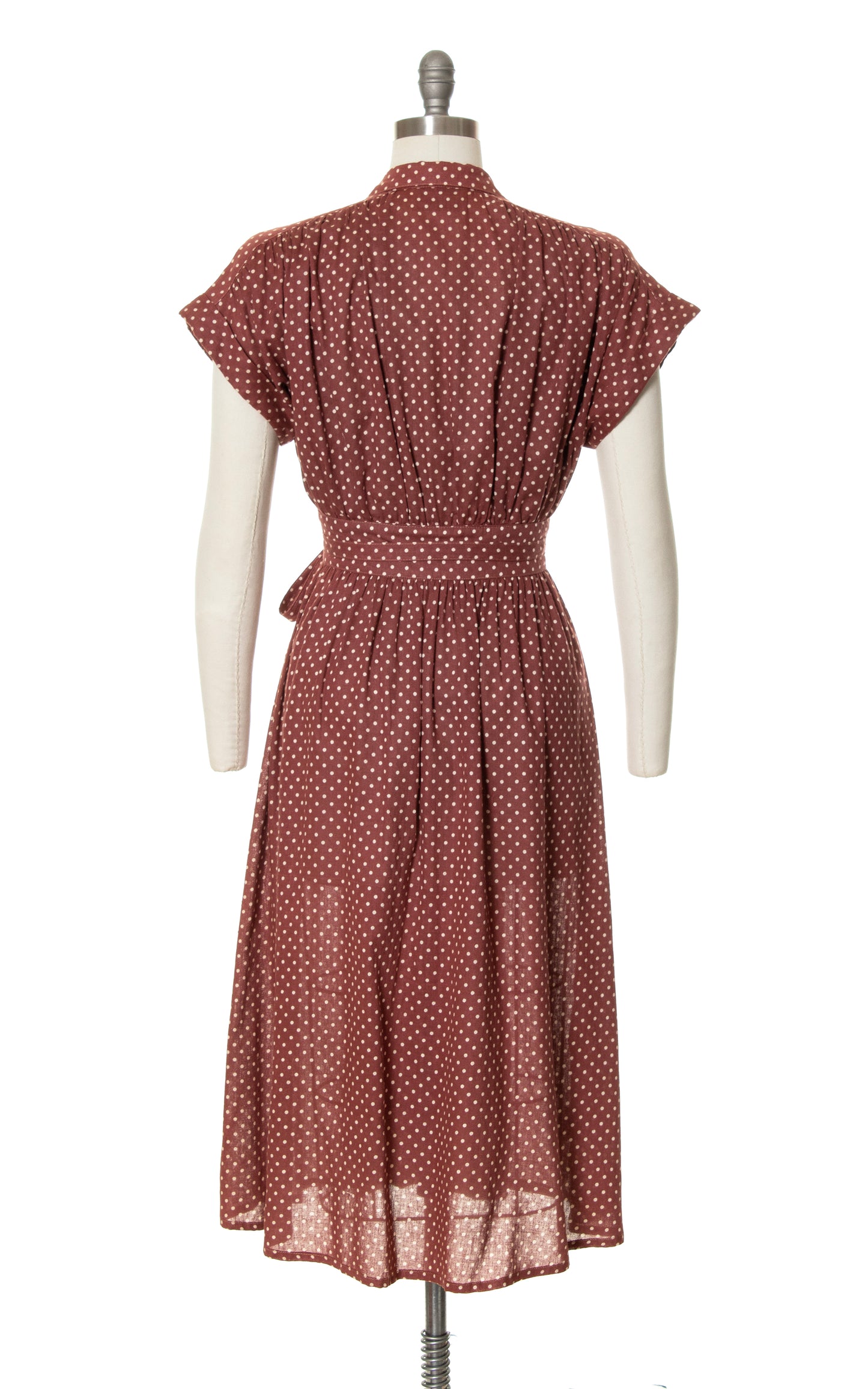 1970s Polka Dot Cotton Wrap Dress | small/medium