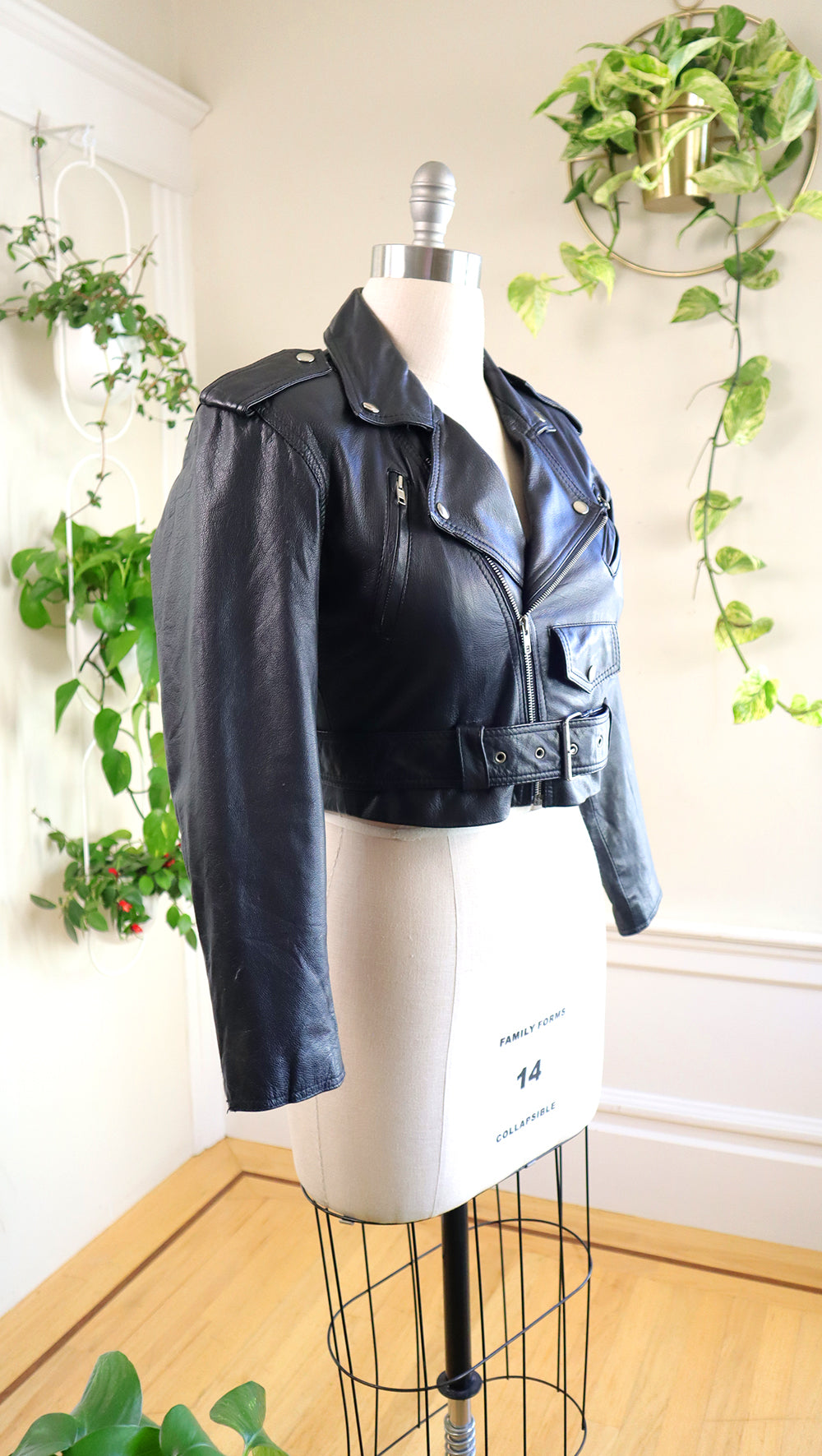 NEW ⭐️ 1980s 1990s WILSONS LEATHER Black Moto Jacket | medium/large