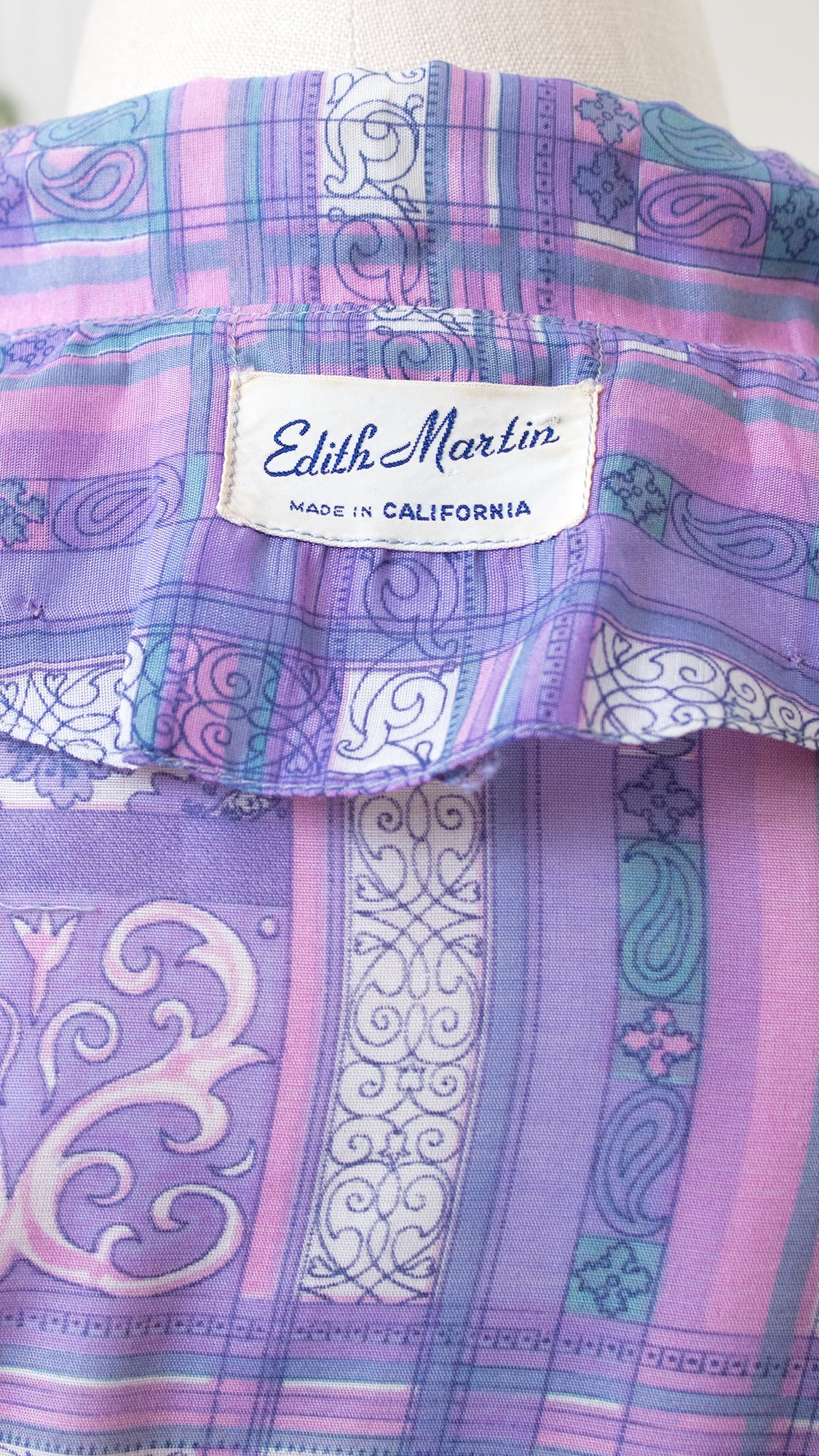 1960s Floral Paisley Plaid Shirtwaist Dress | large