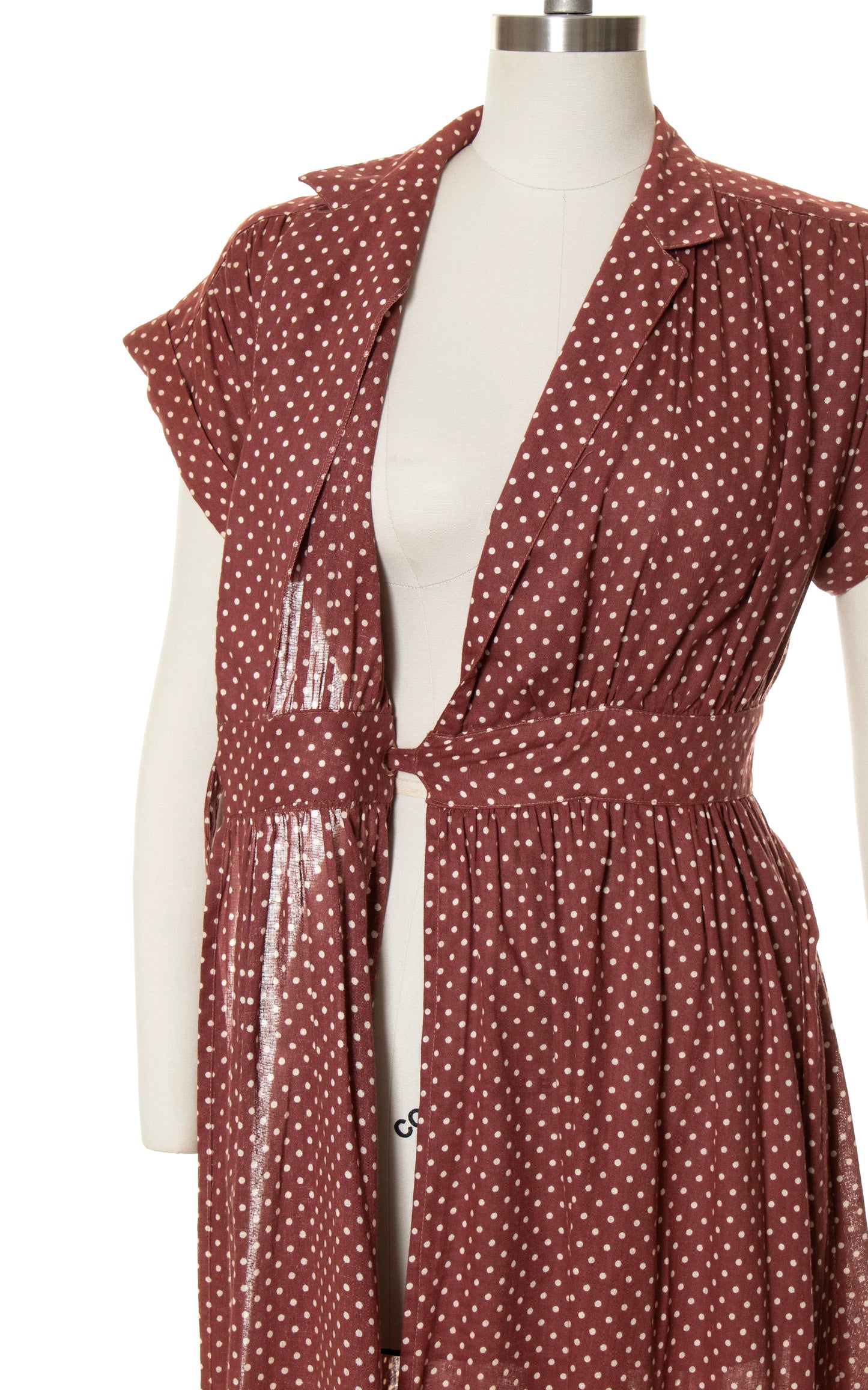 1970s Polka Dot Cotton Wrap Dress | small/medium