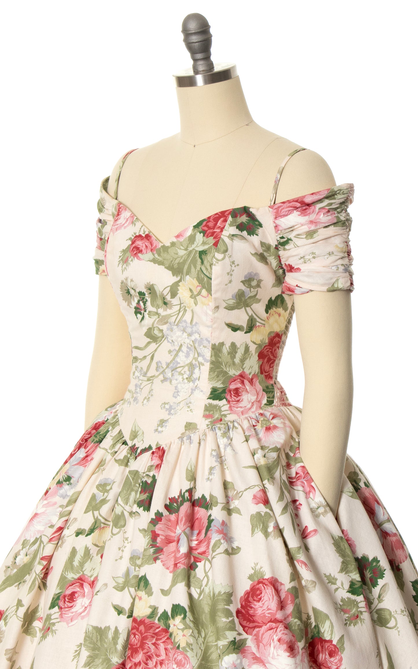 1980s KARIN STEVENS Romantic Floral Dress | x-small/small