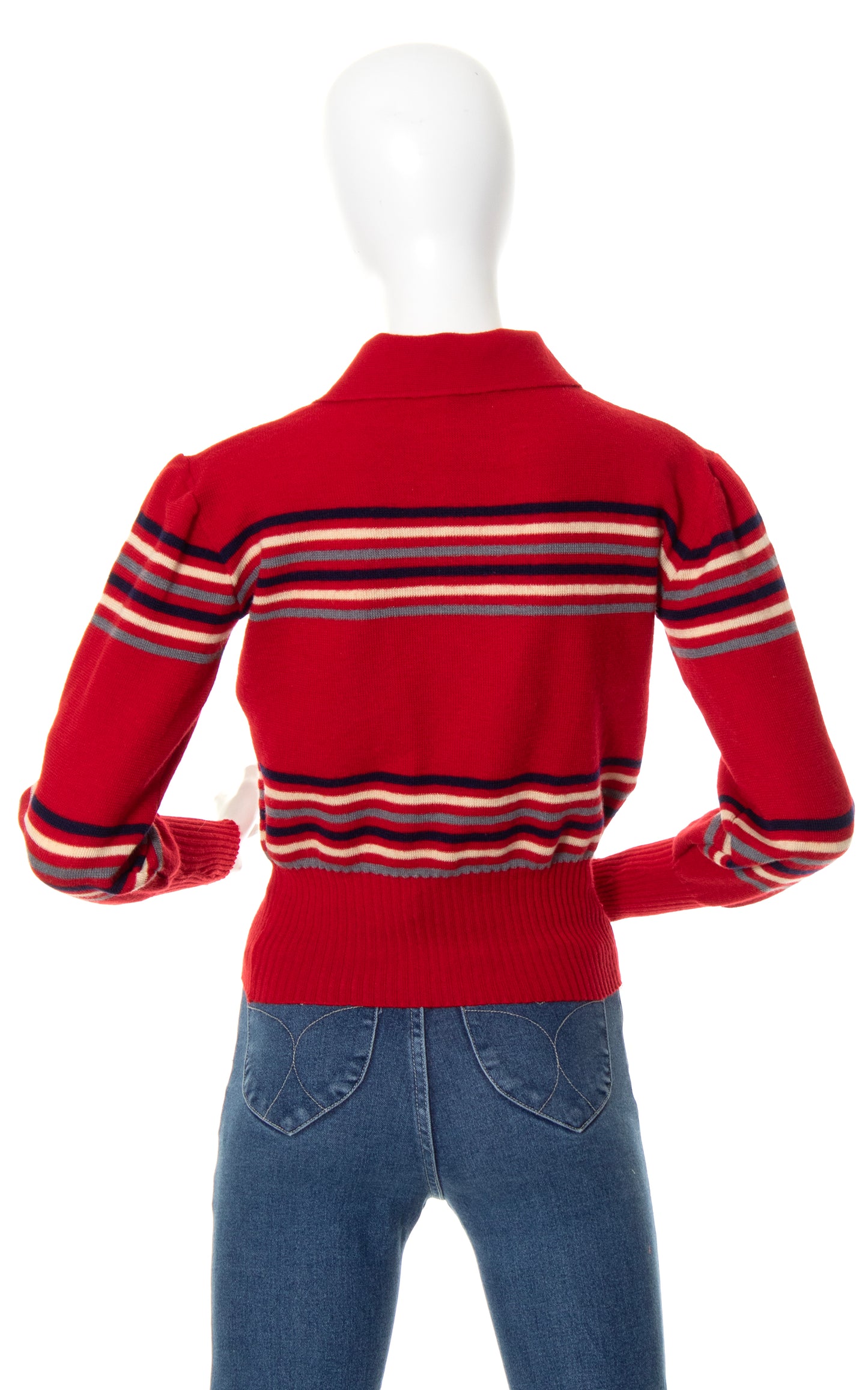 1970s Striped Knit Wool Sweater | x-small/small