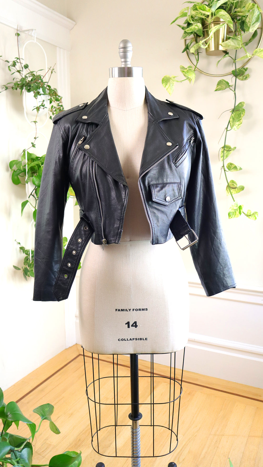 NEW ⭐️ 1980s 1990s WILSONS LEATHER Black Moto Jacket | medium/large