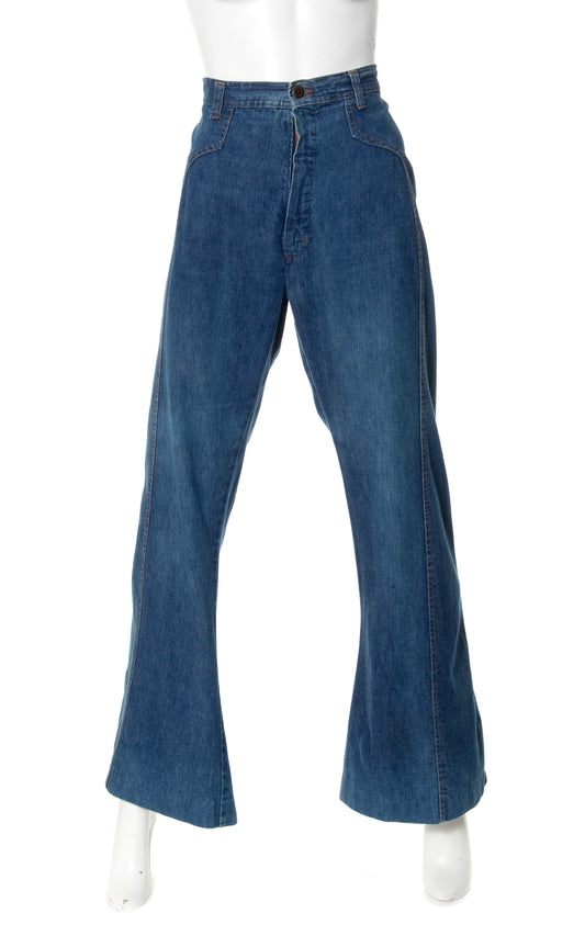 1970s Braided Trim Denim Jeans | medium