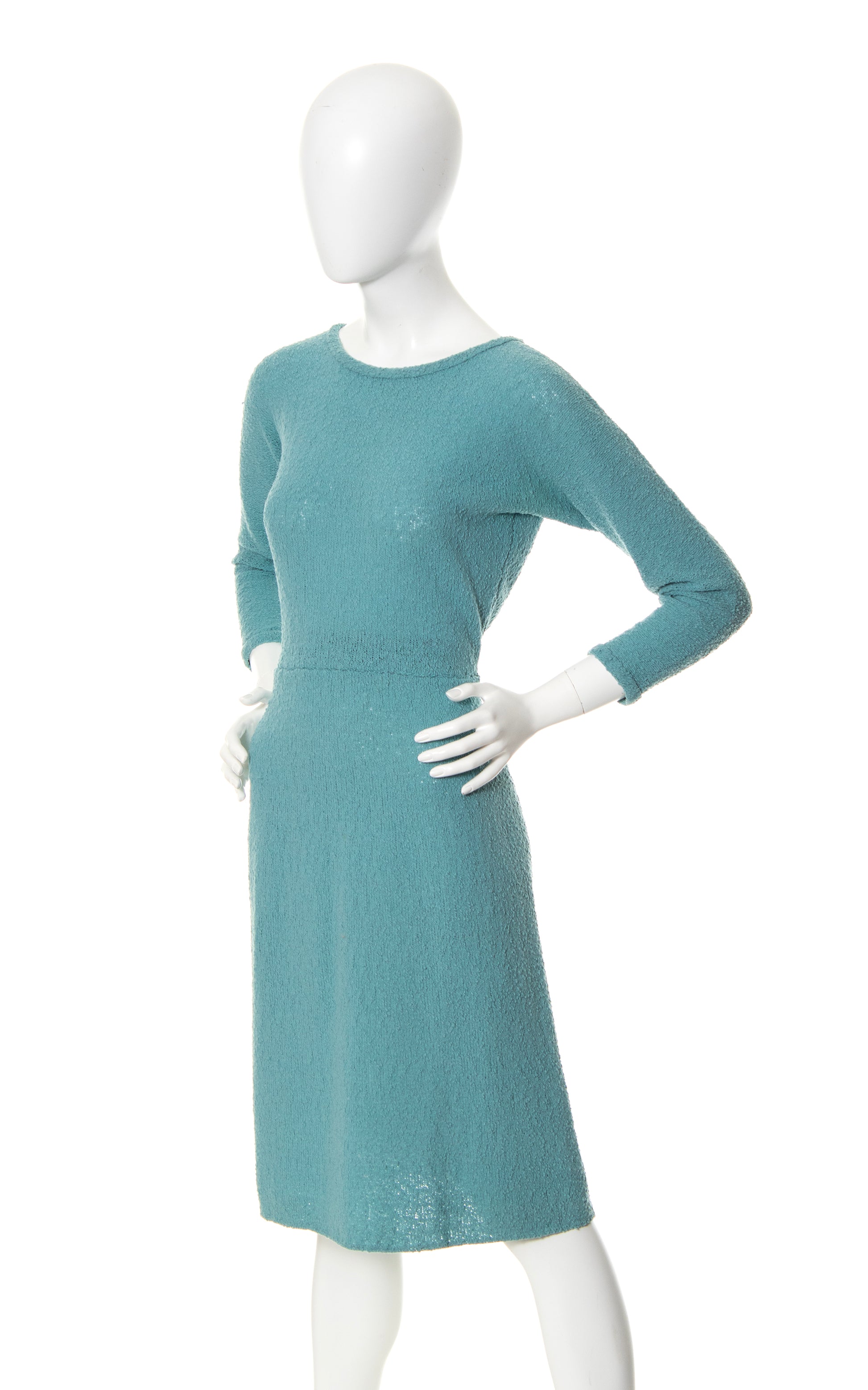 1950s Boucl Knit Wool Sweater Dress | small 1950s Boucl Knit Wool Sweater Dress | small