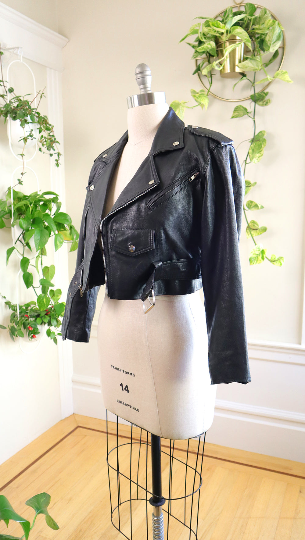 NEW ⭐️ 1980s 1990s WILSONS LEATHER Black Moto Jacket | medium/large