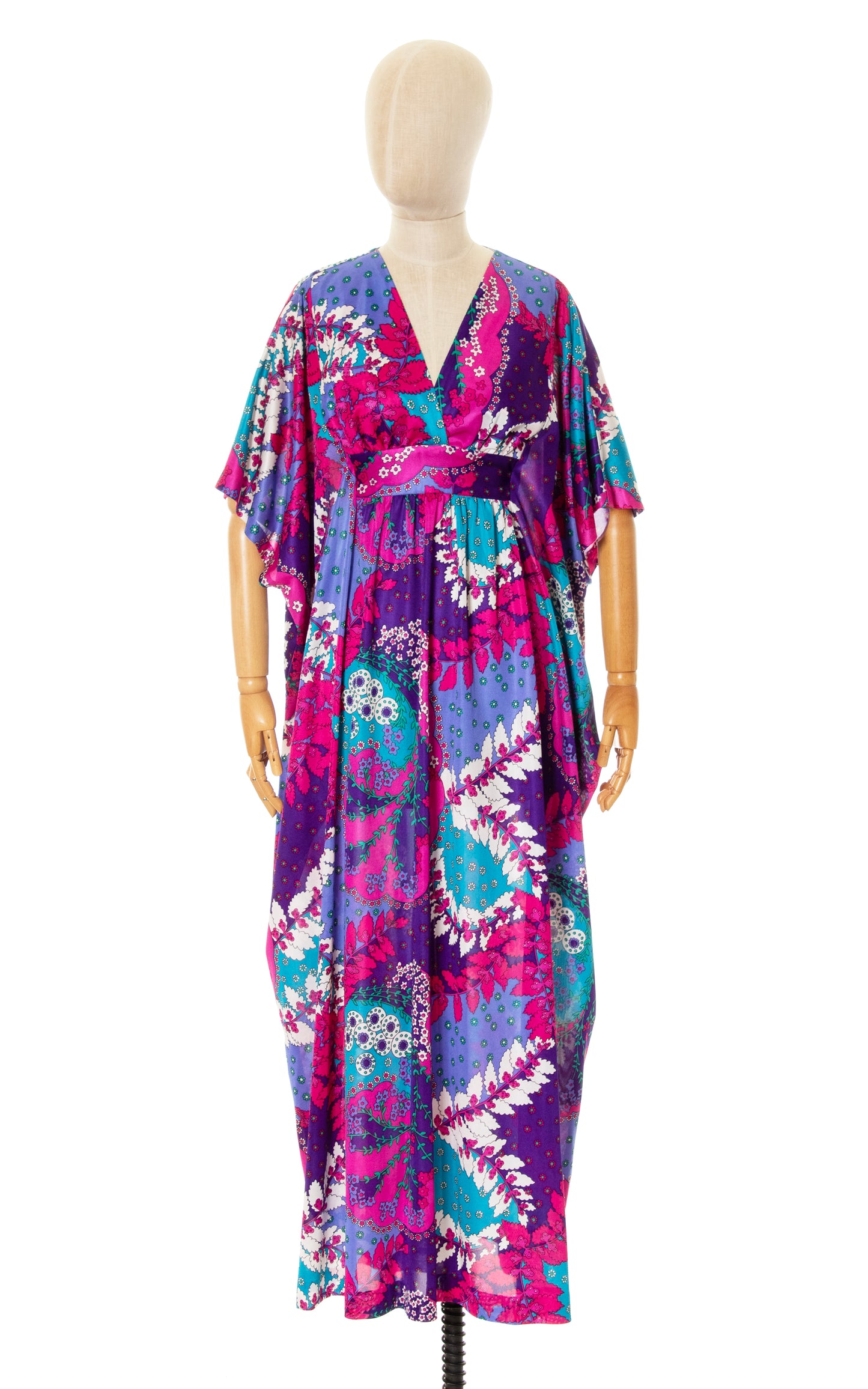 1960s Psychedelic Floral Jersey Kaftan | x-small/small/medium/large/x-large