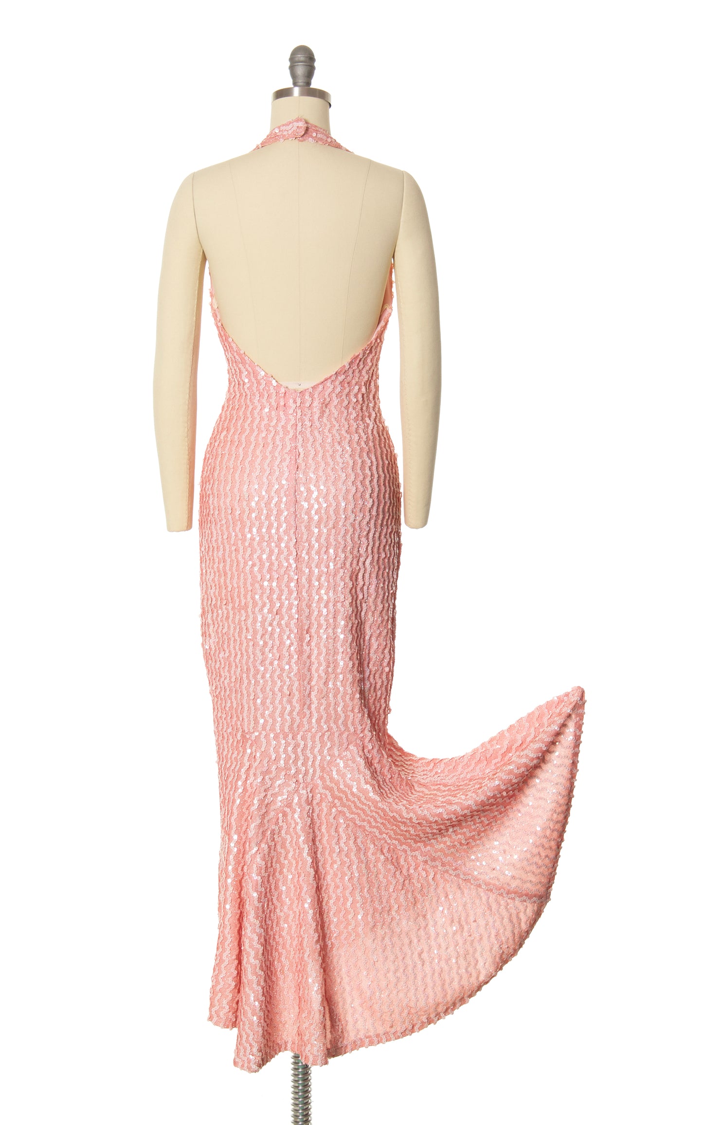1970s Pink Sequin Mermaid Dress | x-small/small