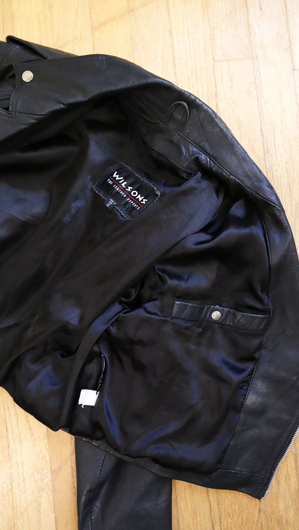 NEW ⭐️ 1980s 1990s WILSONS LEATHER Black Moto Jacket | medium/large