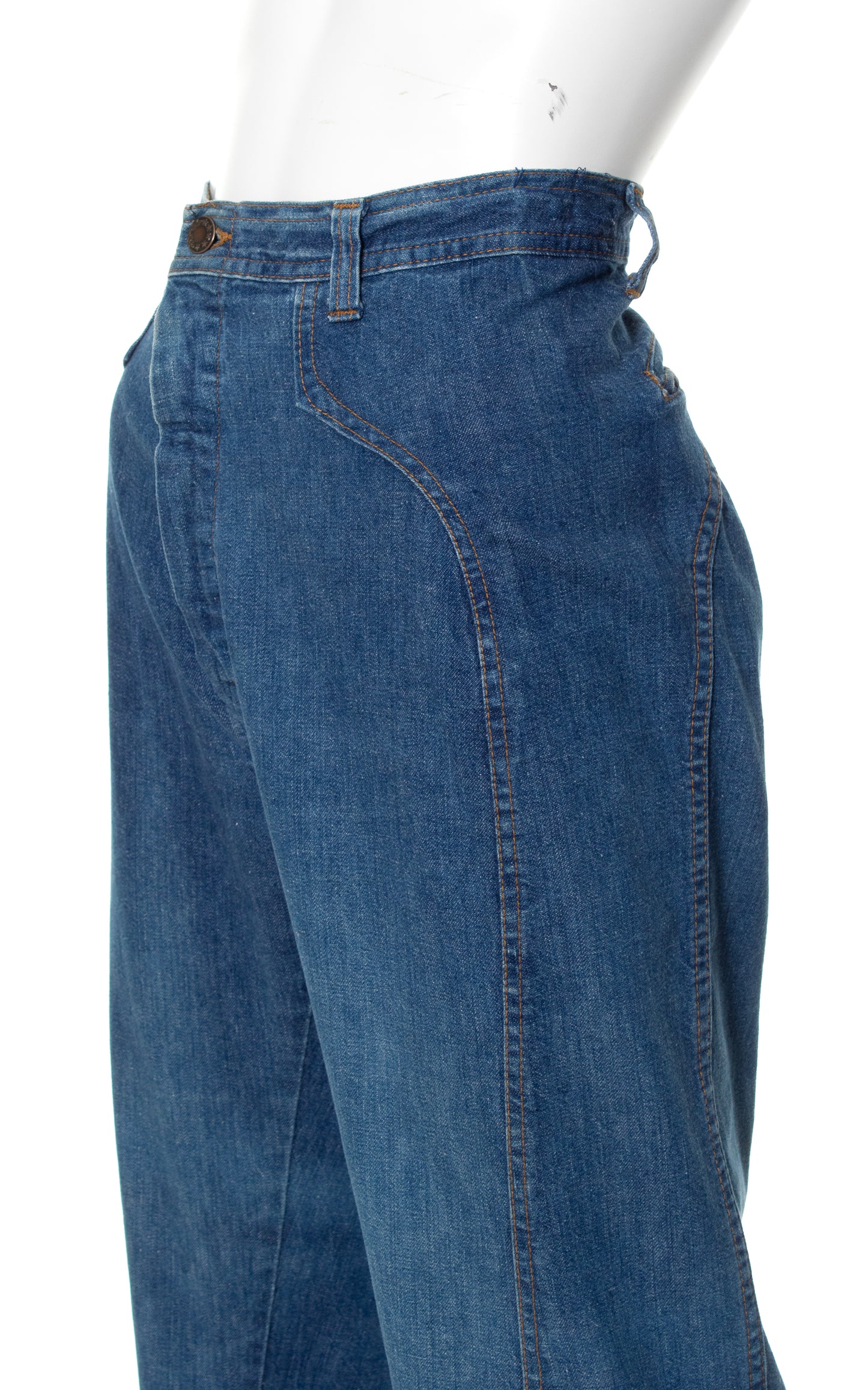 NEW ARRIVAL || 1970s Braided Trim Denim Jeans | medium
