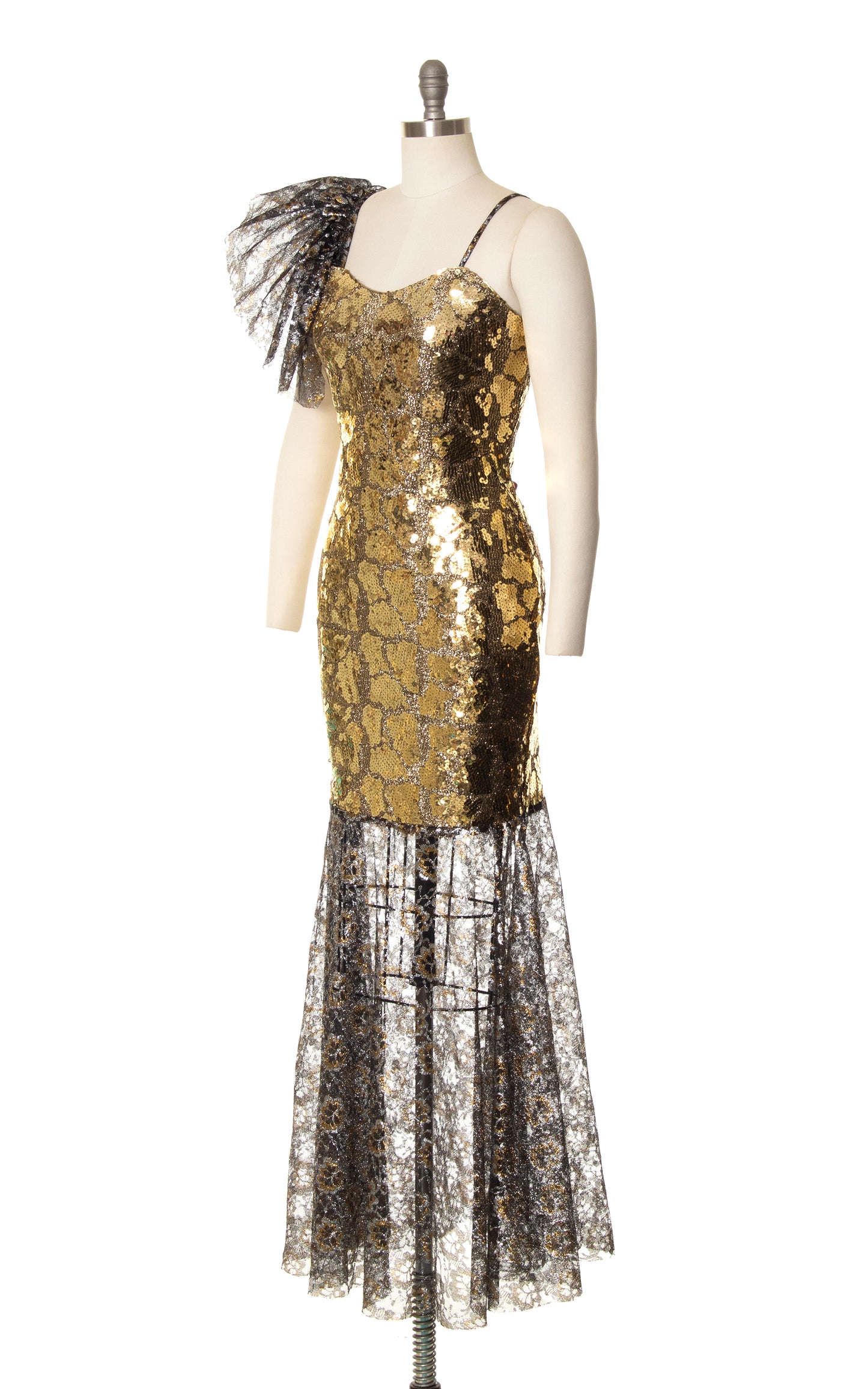 1980s Gold Sequin Mermaid Dress | small/medium