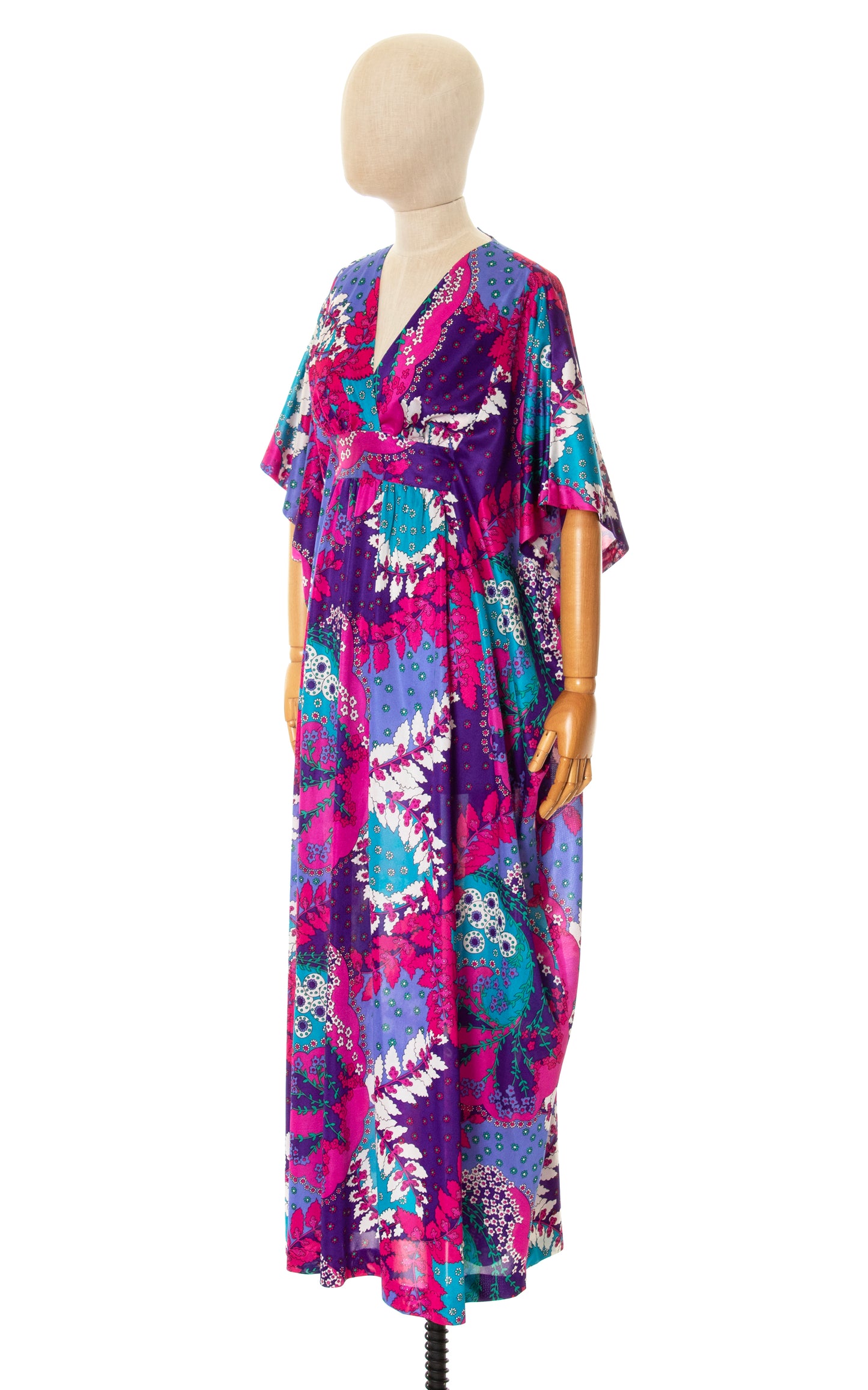 1960s Psychedelic Floral Jersey Kaftan | x-small/small/medium/large/x-large