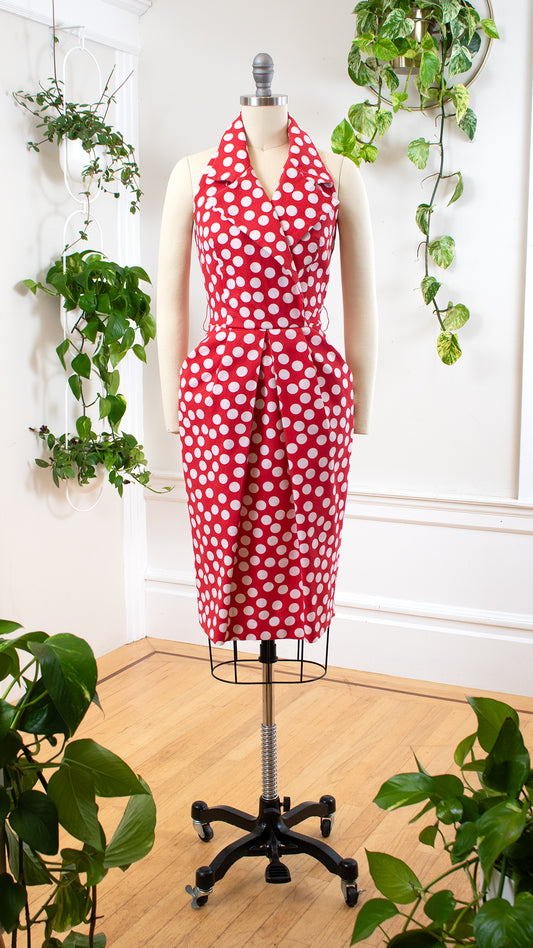 1980s does 1950s Polka Dot Halter Dress | x-small/small